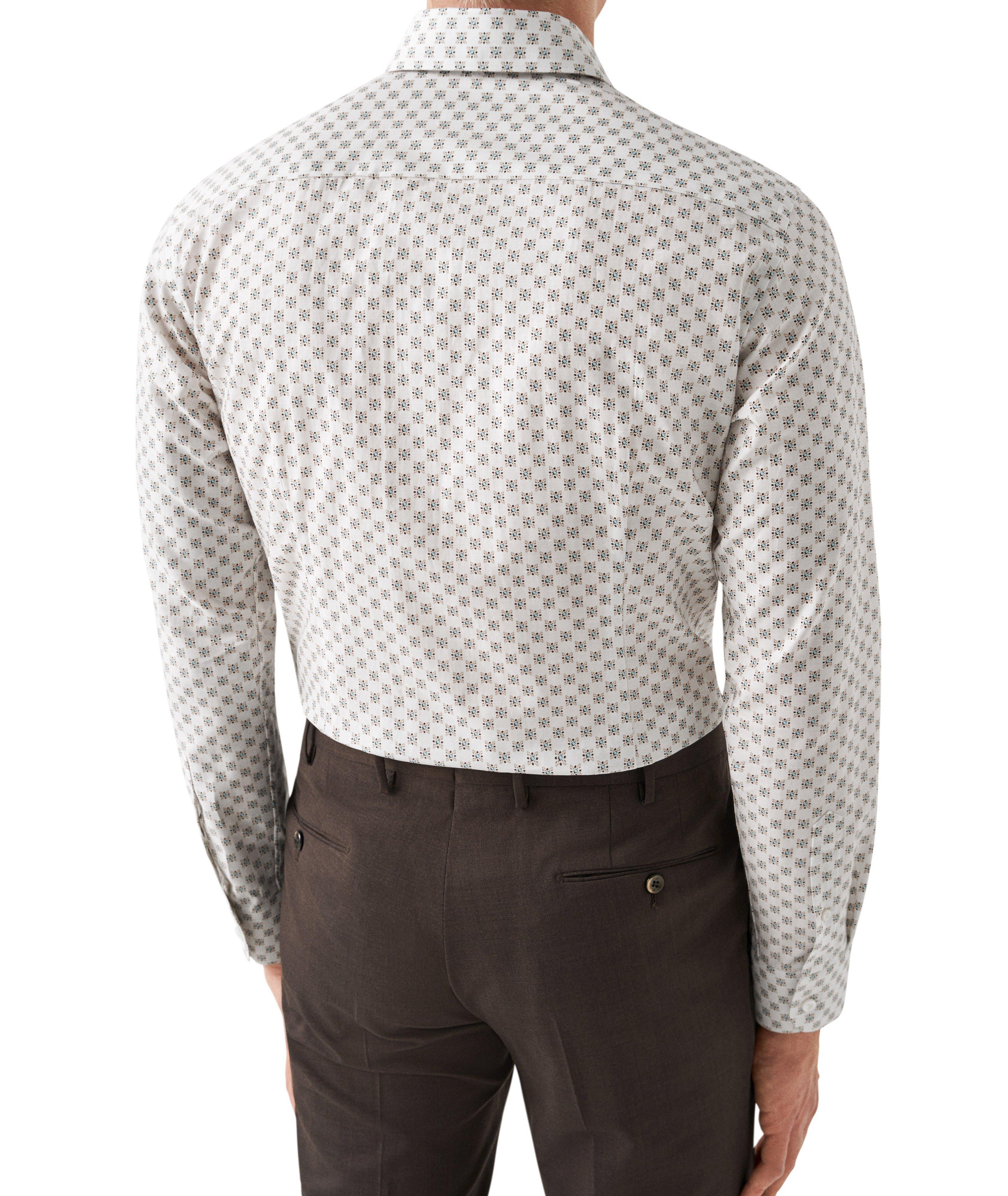 Slim Fit Geometric Cotton Linen Elevated Shirt image 6
