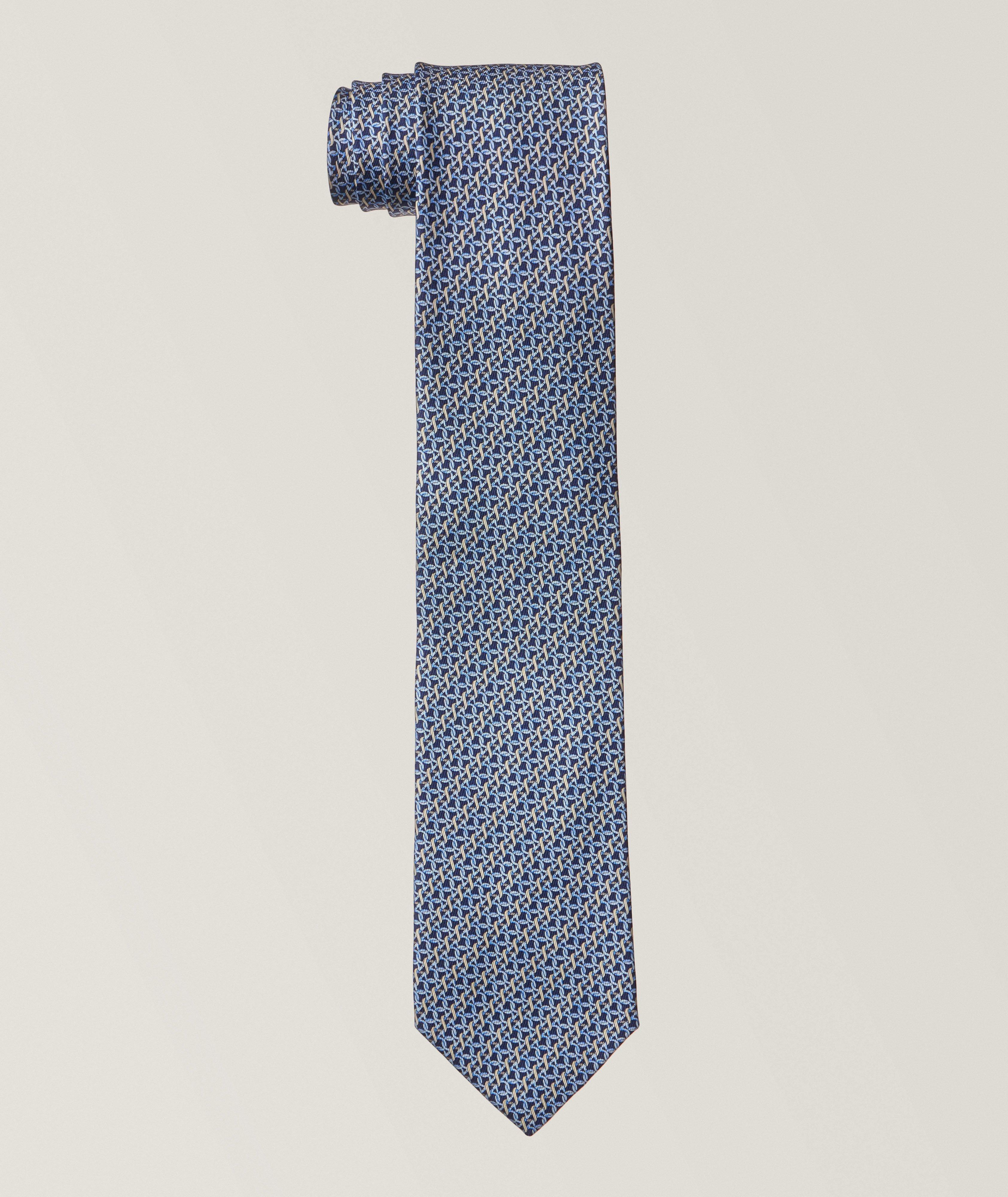 Cravate en soie à motif Gancini image 0
