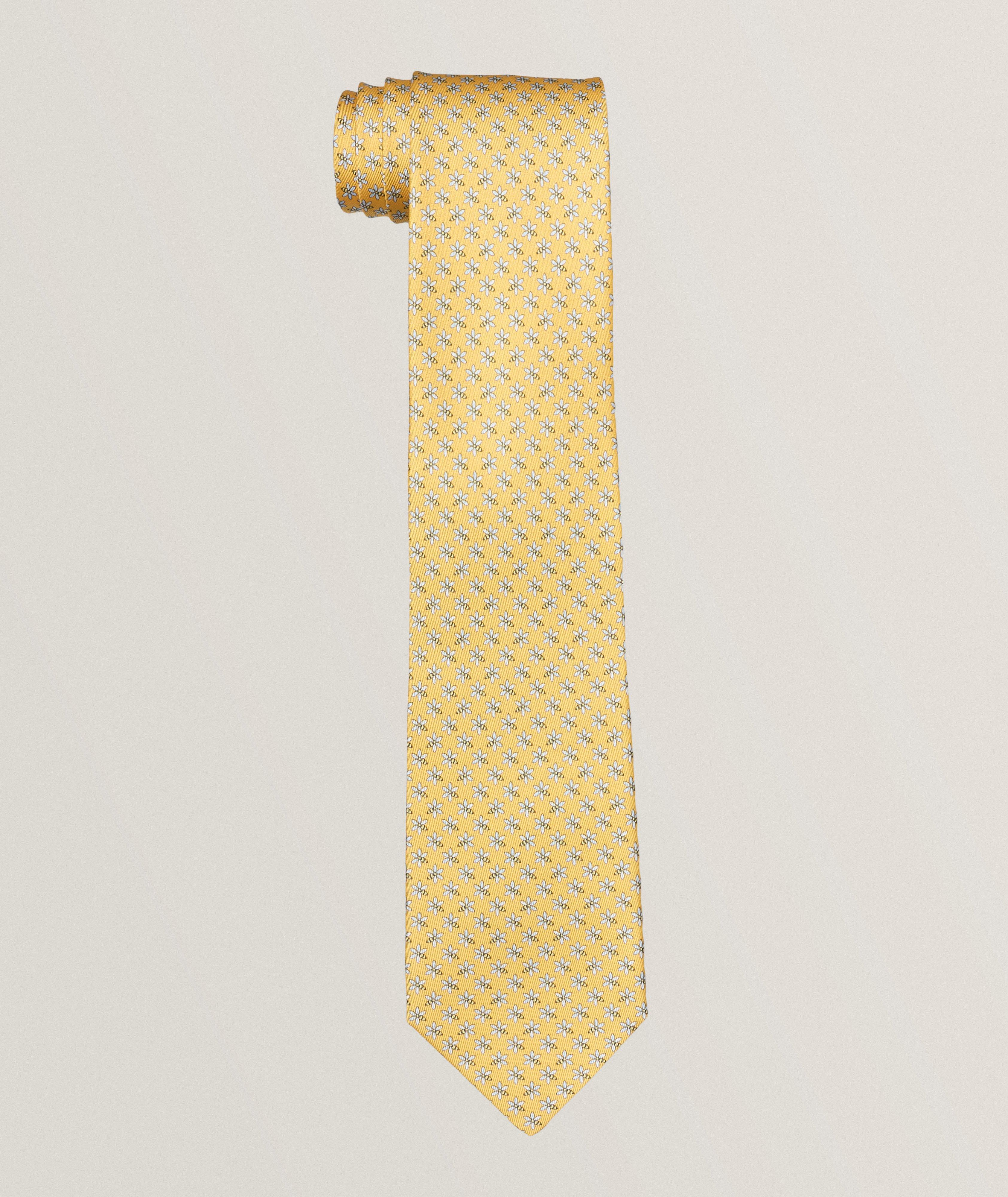 Bee-Neat Pattern Silk Tie