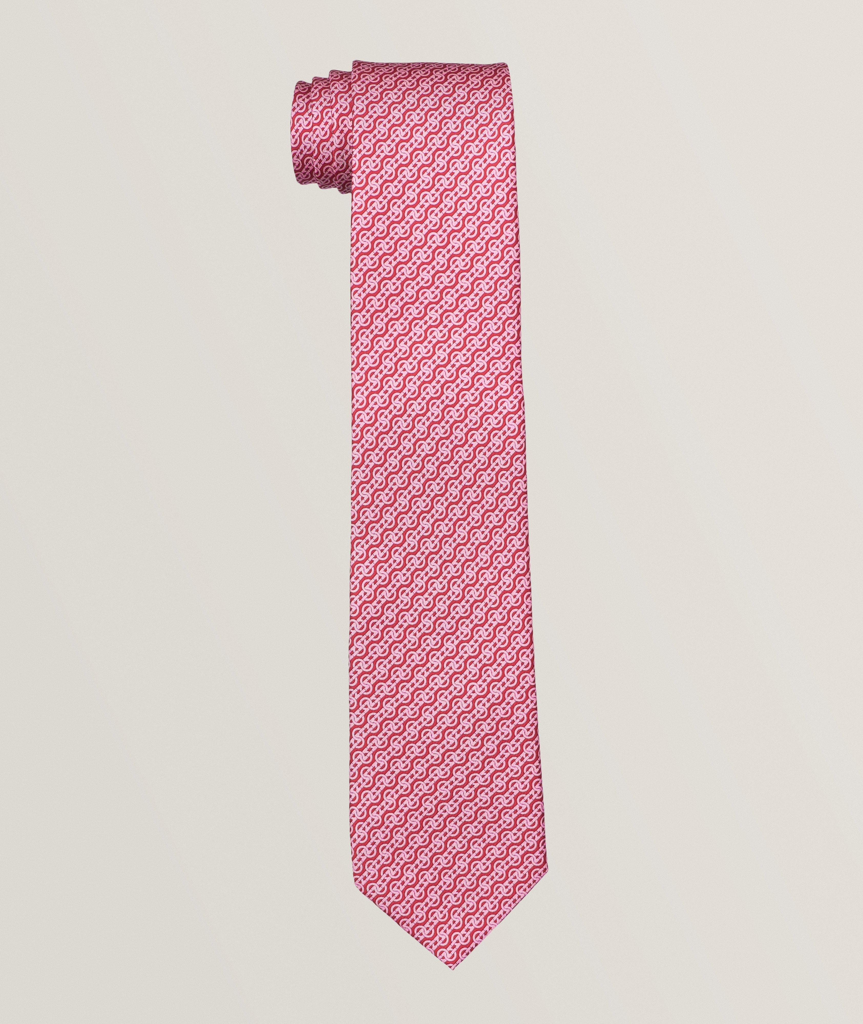 Link-Chain Pattern Silk Tie image 0