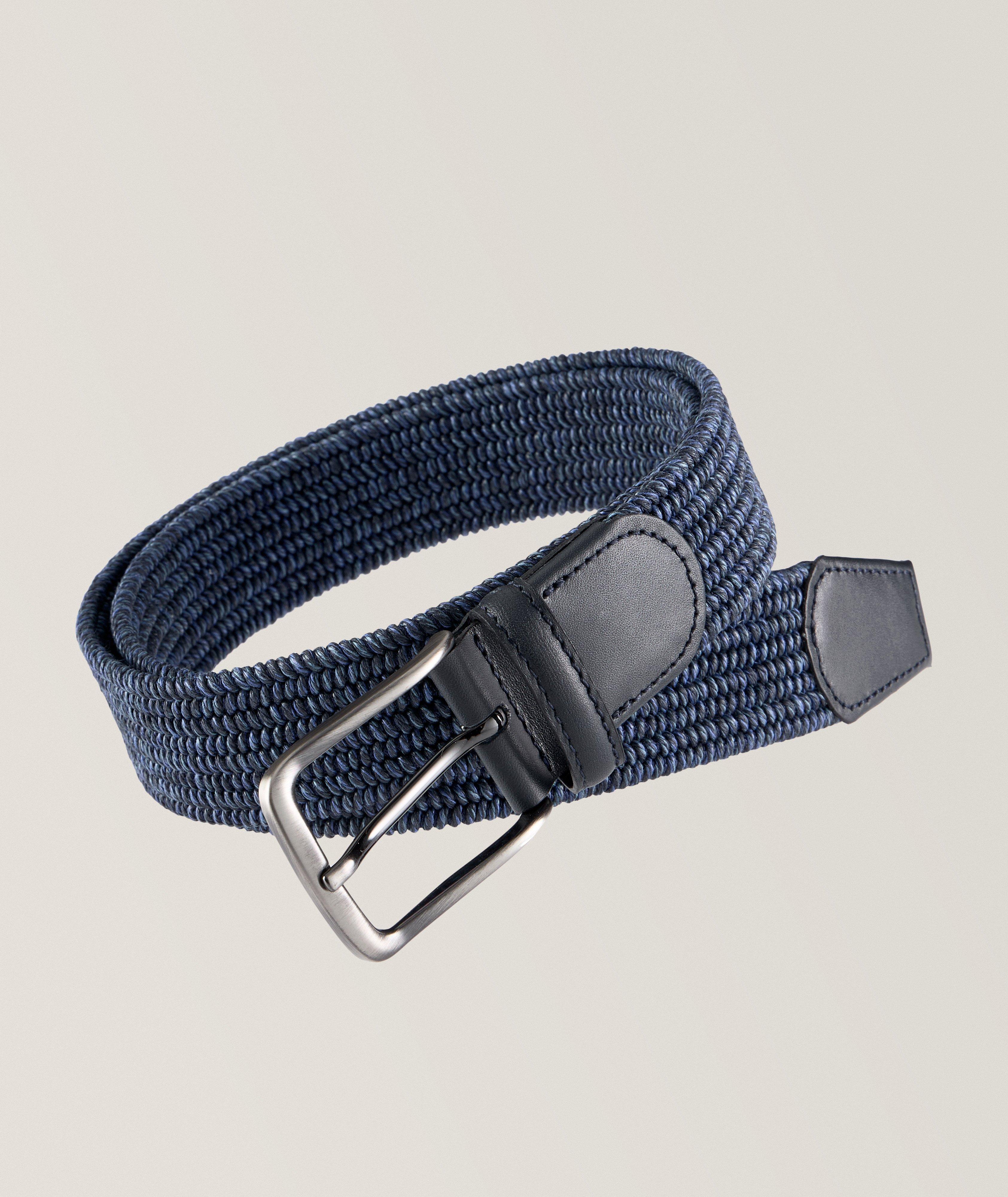 Mélange Technical-Stretch Woven Pin-Buckle Belt image 0