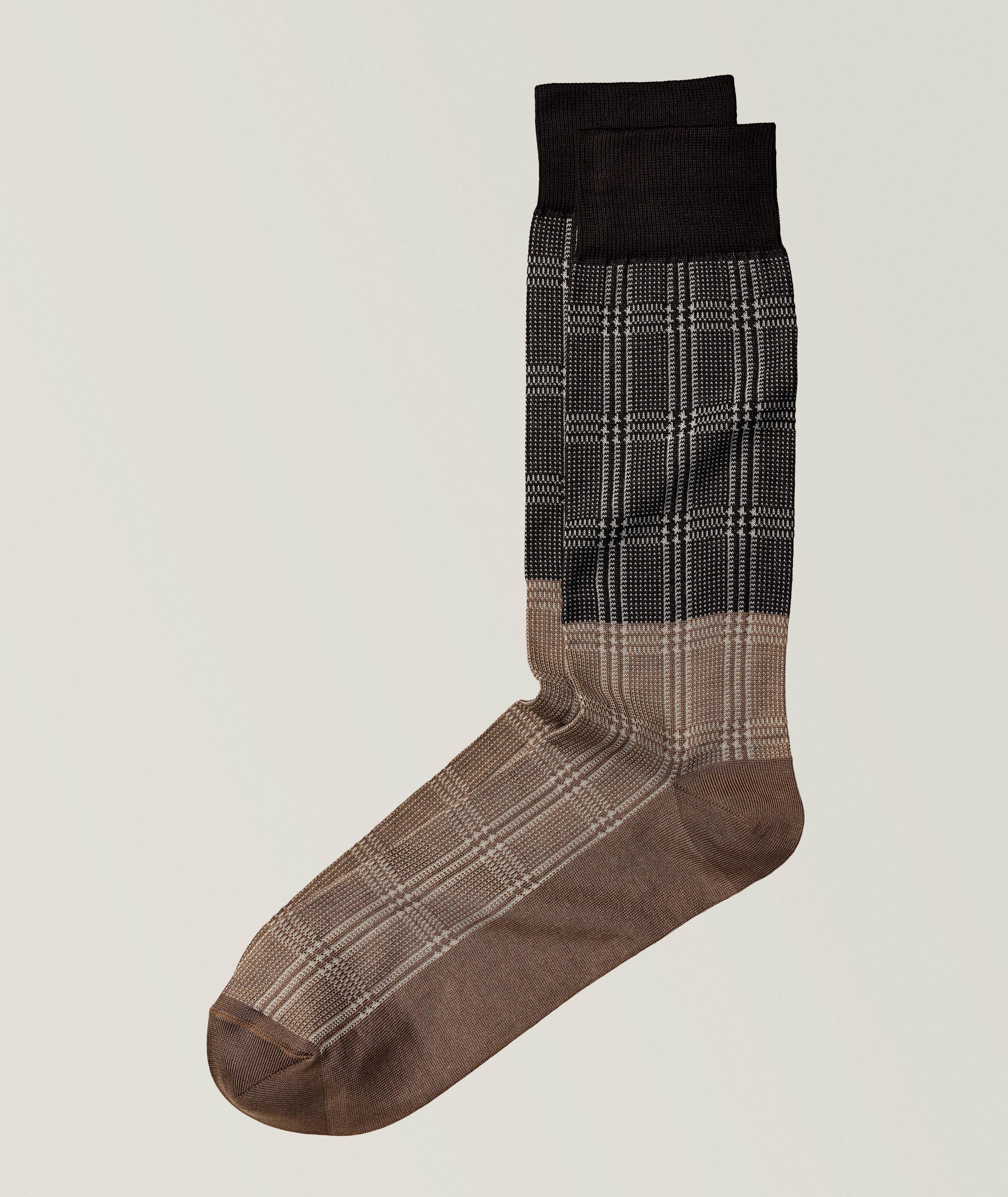 Ricoh Plaid Cotton-Blend Socks