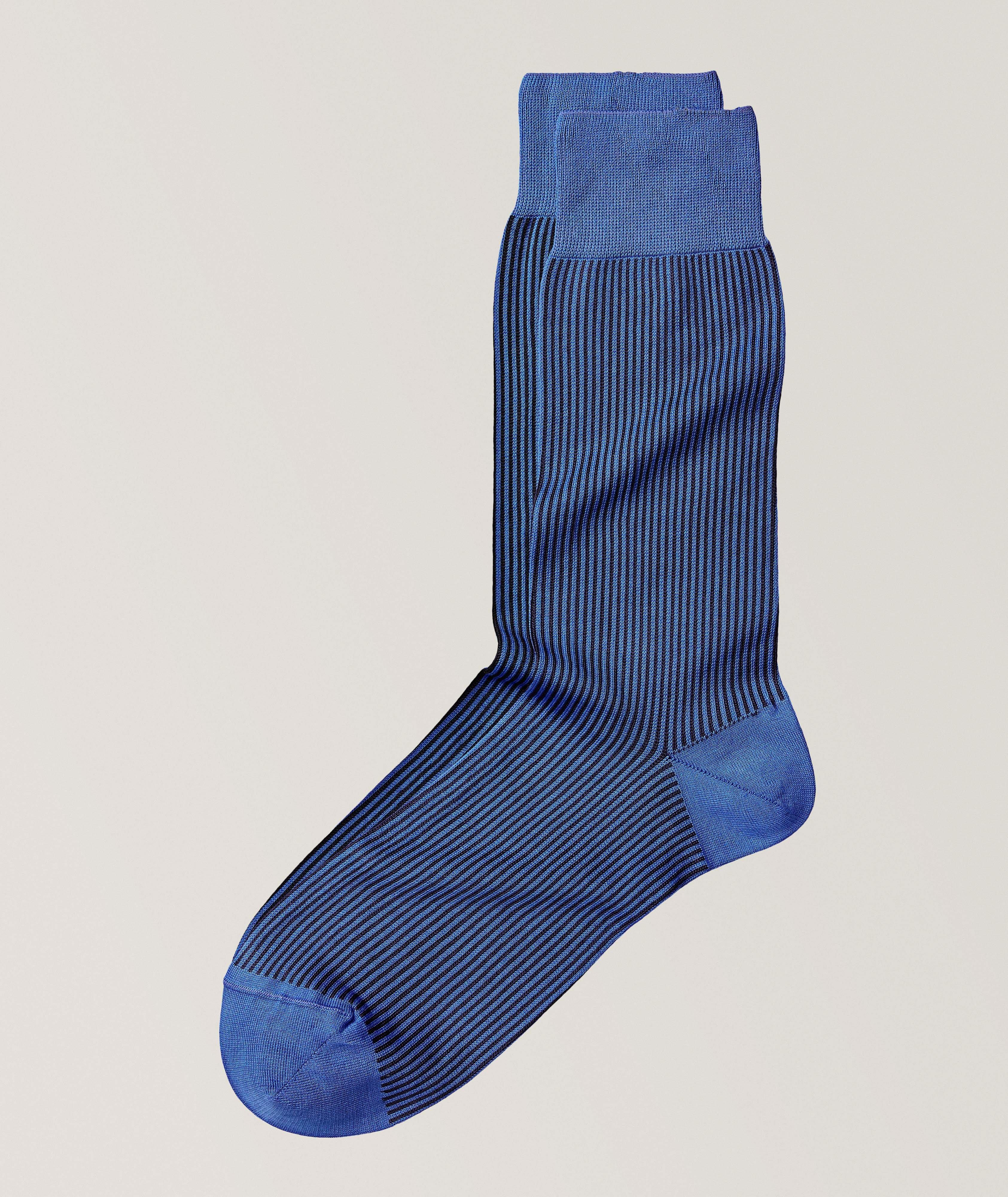 Pinstripe Max Cotton-Blend Dress Socks  image 0