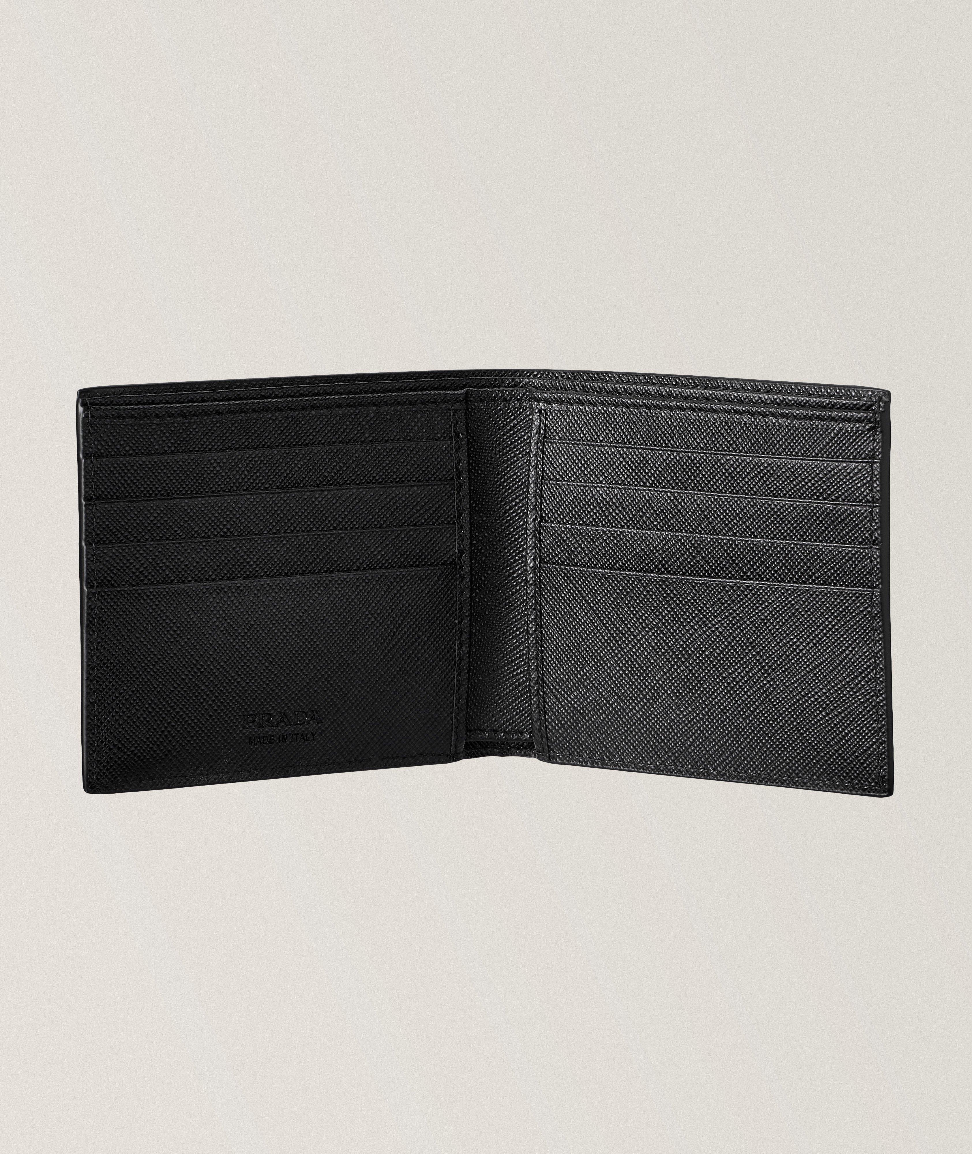 Letter Logo Saffiano Leather Bifold Wallet