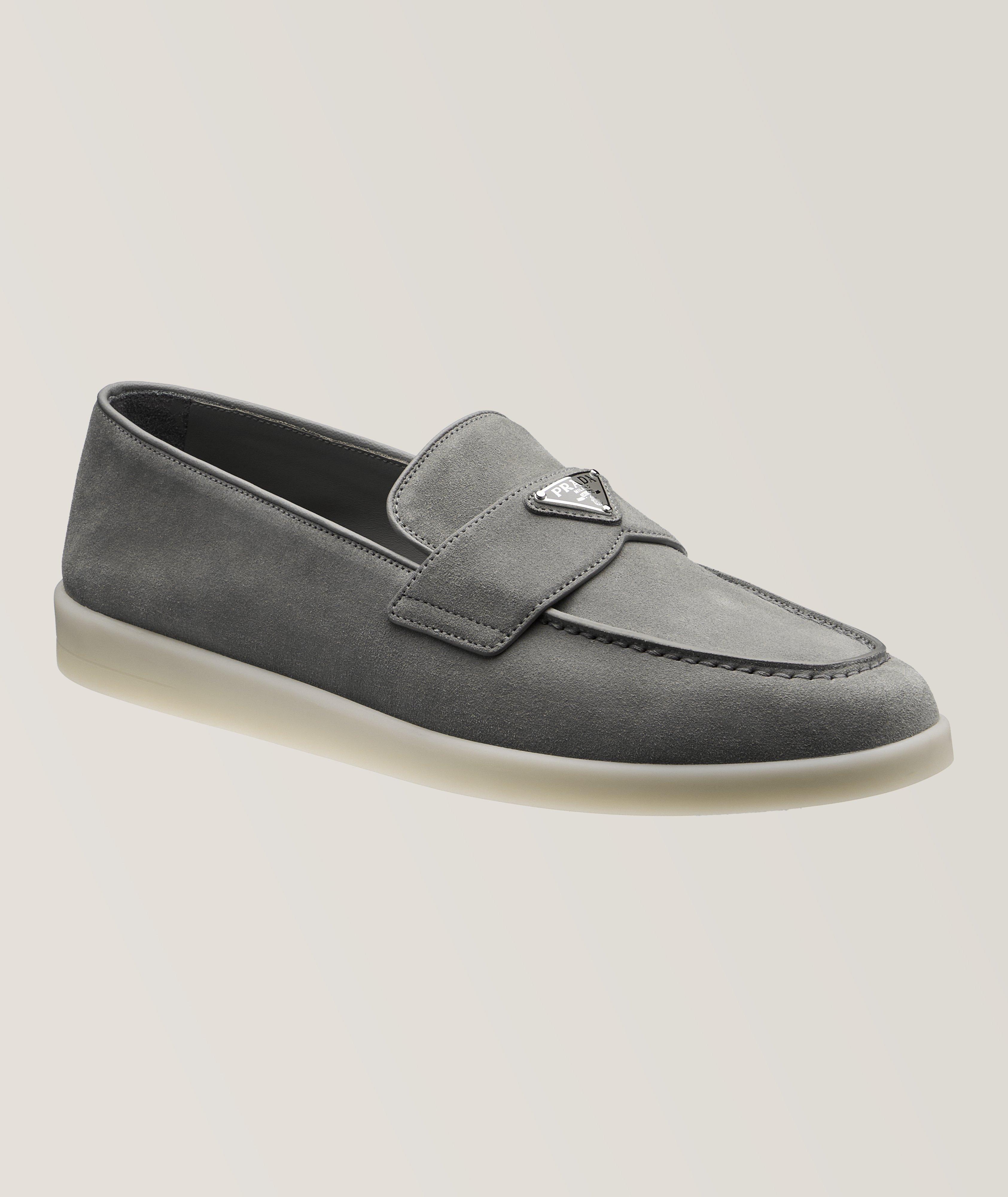 Prada Traingolo Band Suede Loafers