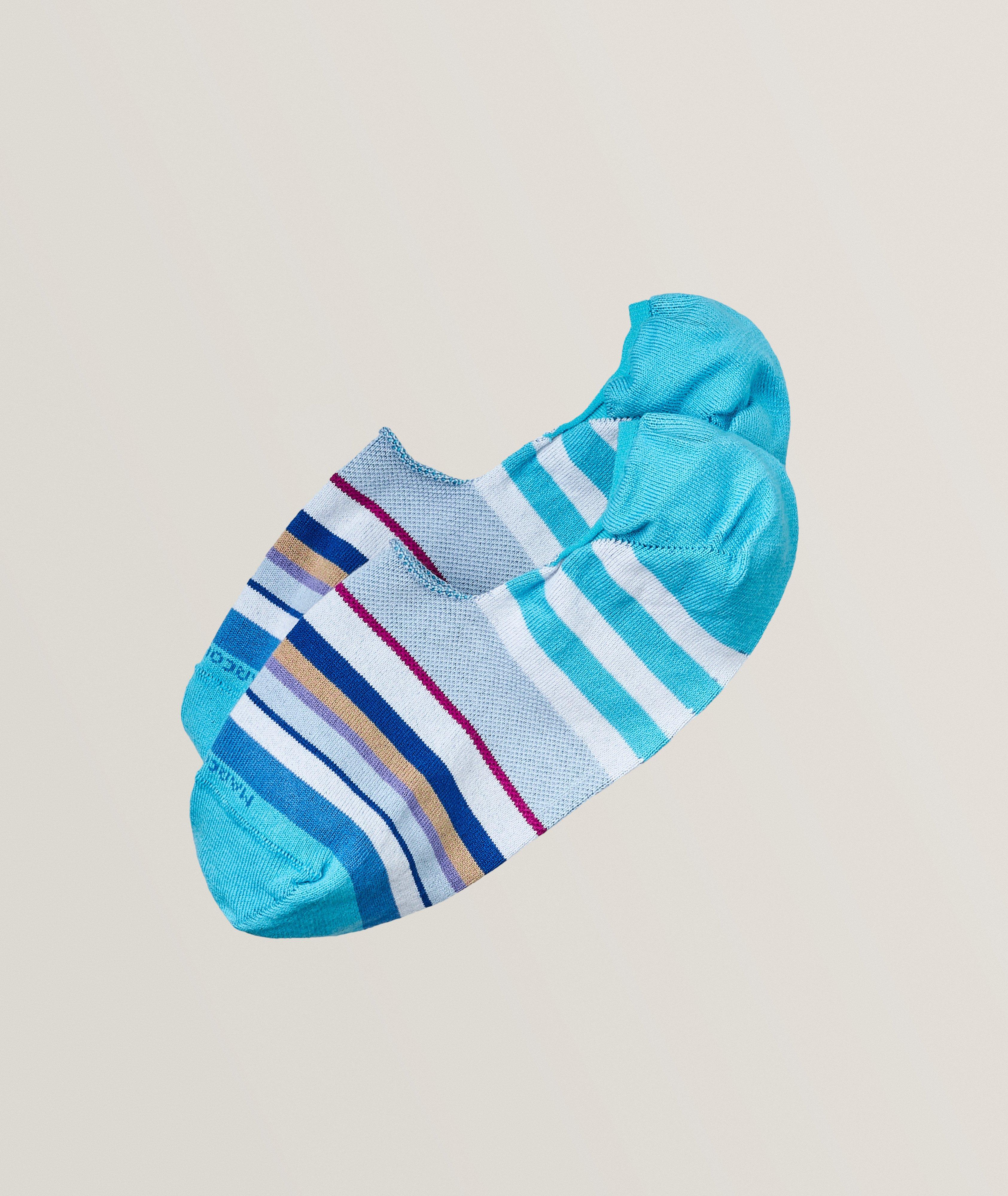 Multicolour Stripe Cotton-Blend No-Show Socks  image 0