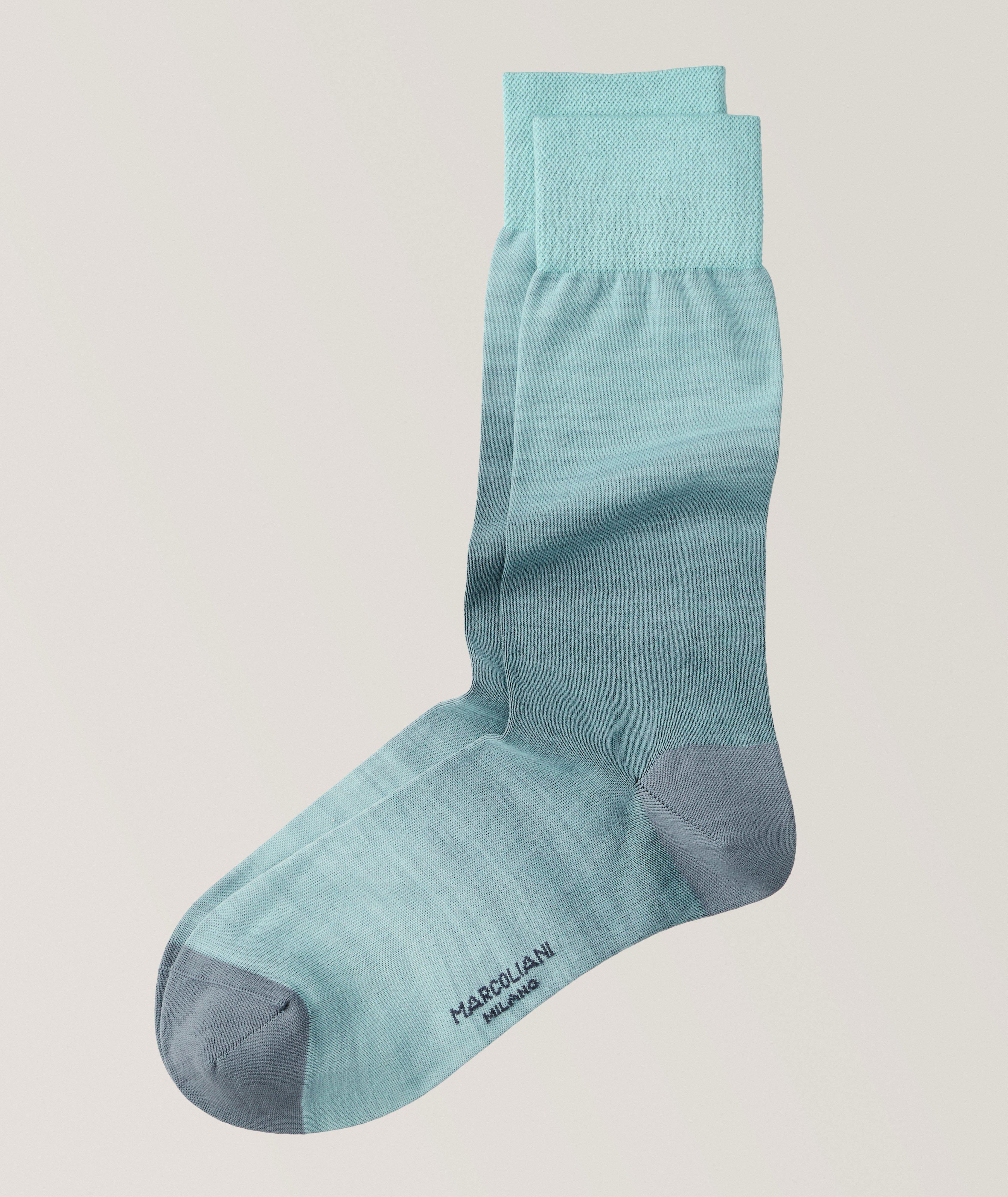 Aquarelle Collection Shaded Ombre Pima Cotton-Nylon Dress Socks  image 0