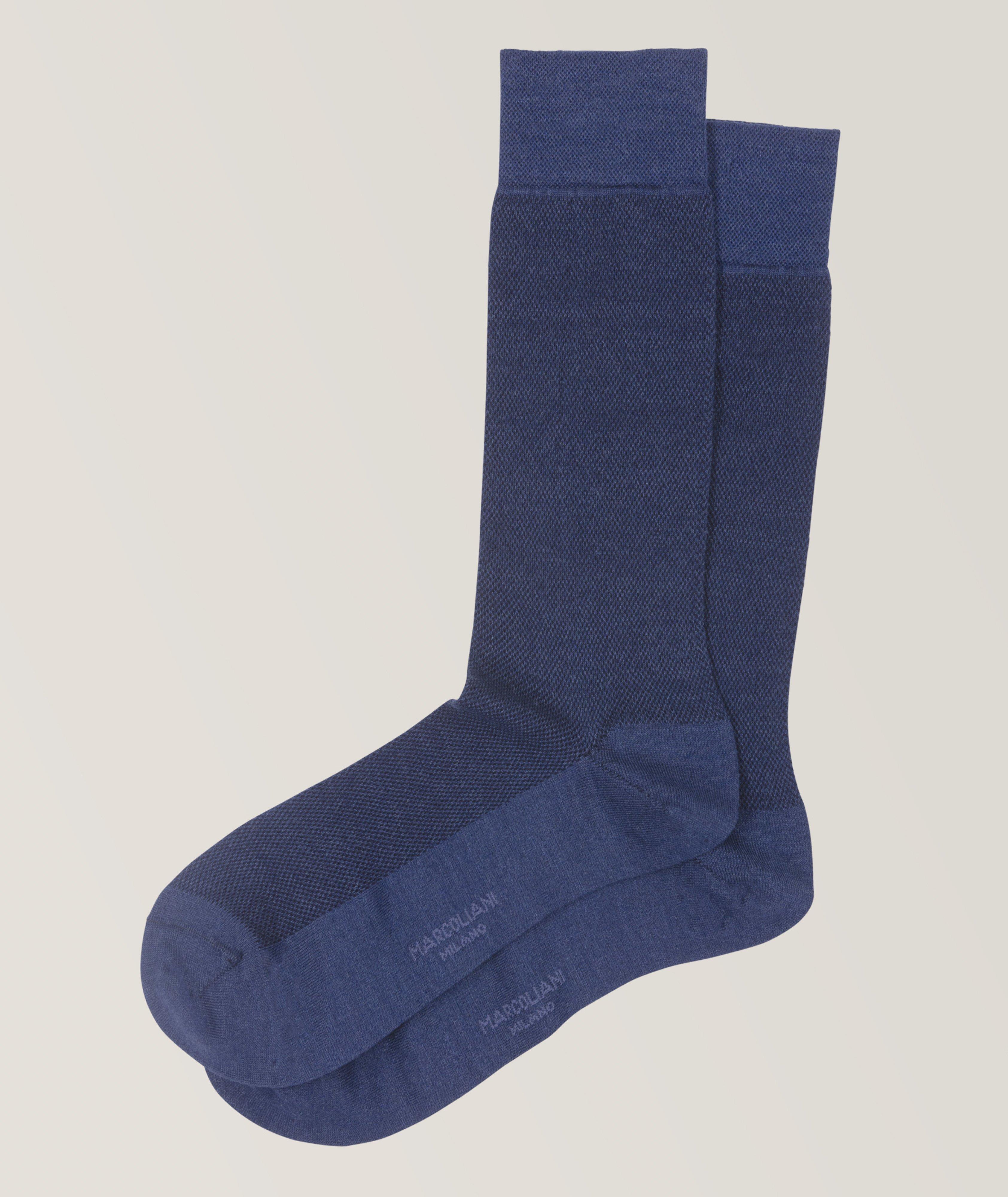 Piqué Linen-Cotton Blend Dress Socks image 0