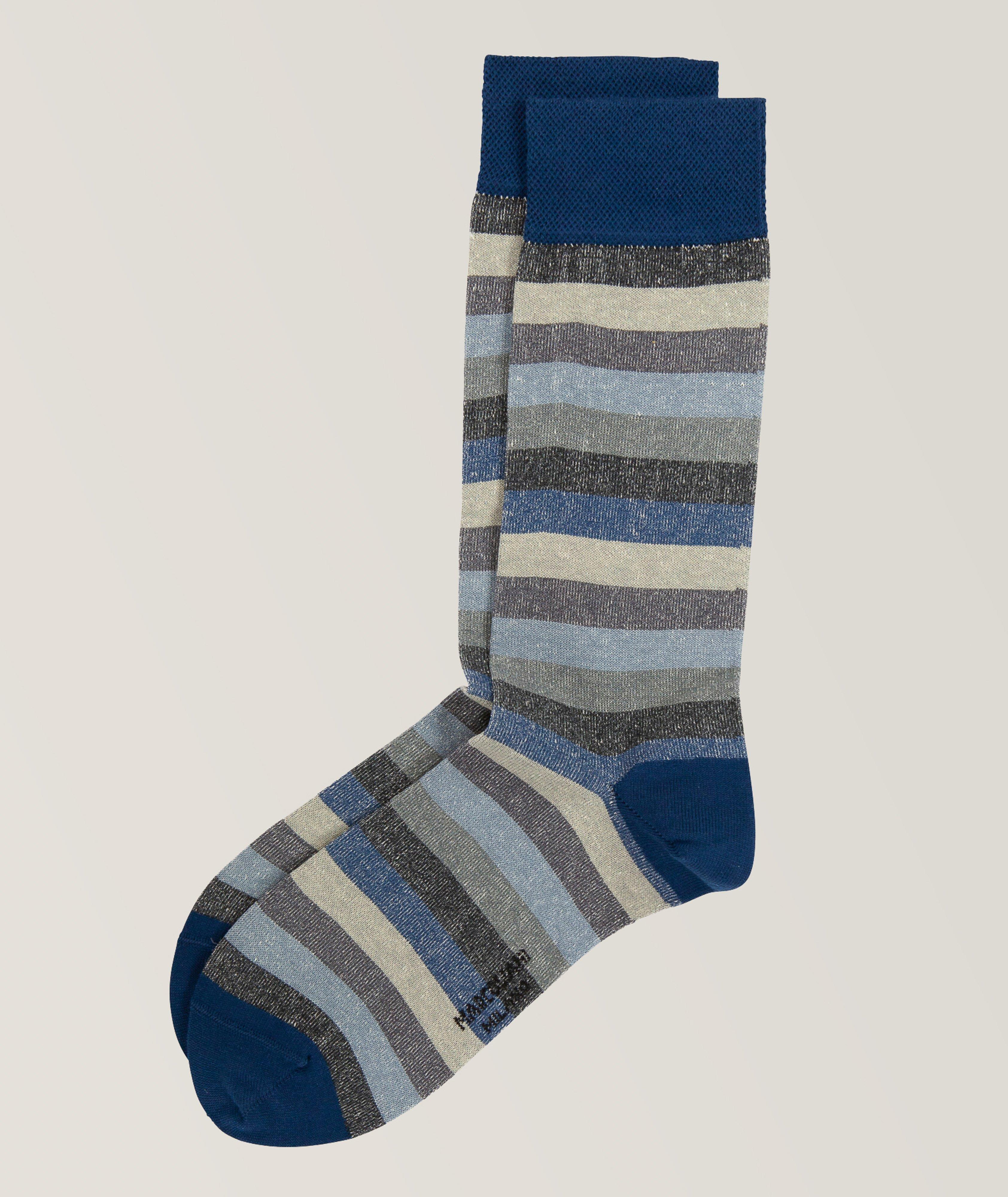 Striped Linen-Blend Dress Socks  image 0