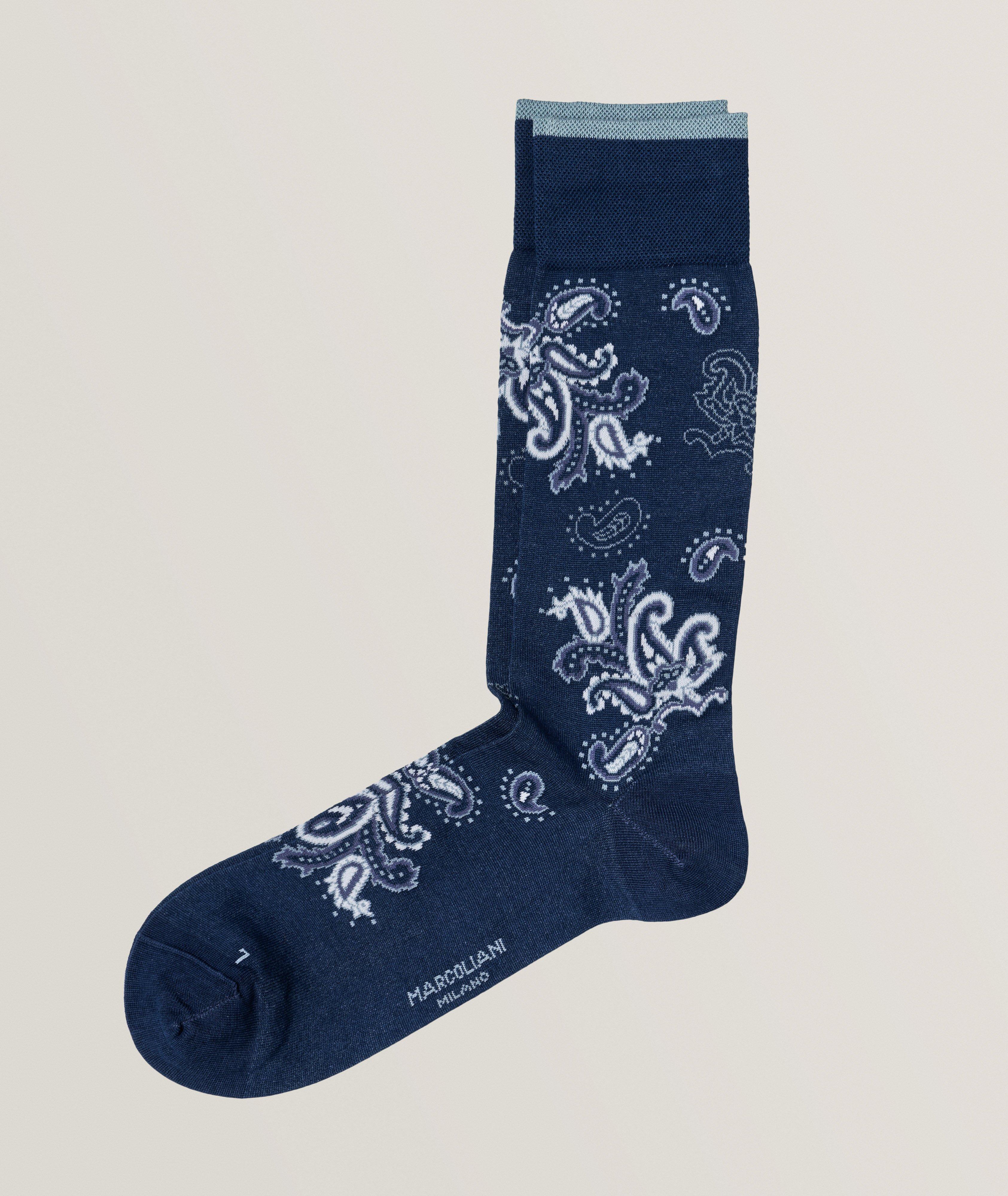 Chaussettes en mélange de coton à motif paisley image 0