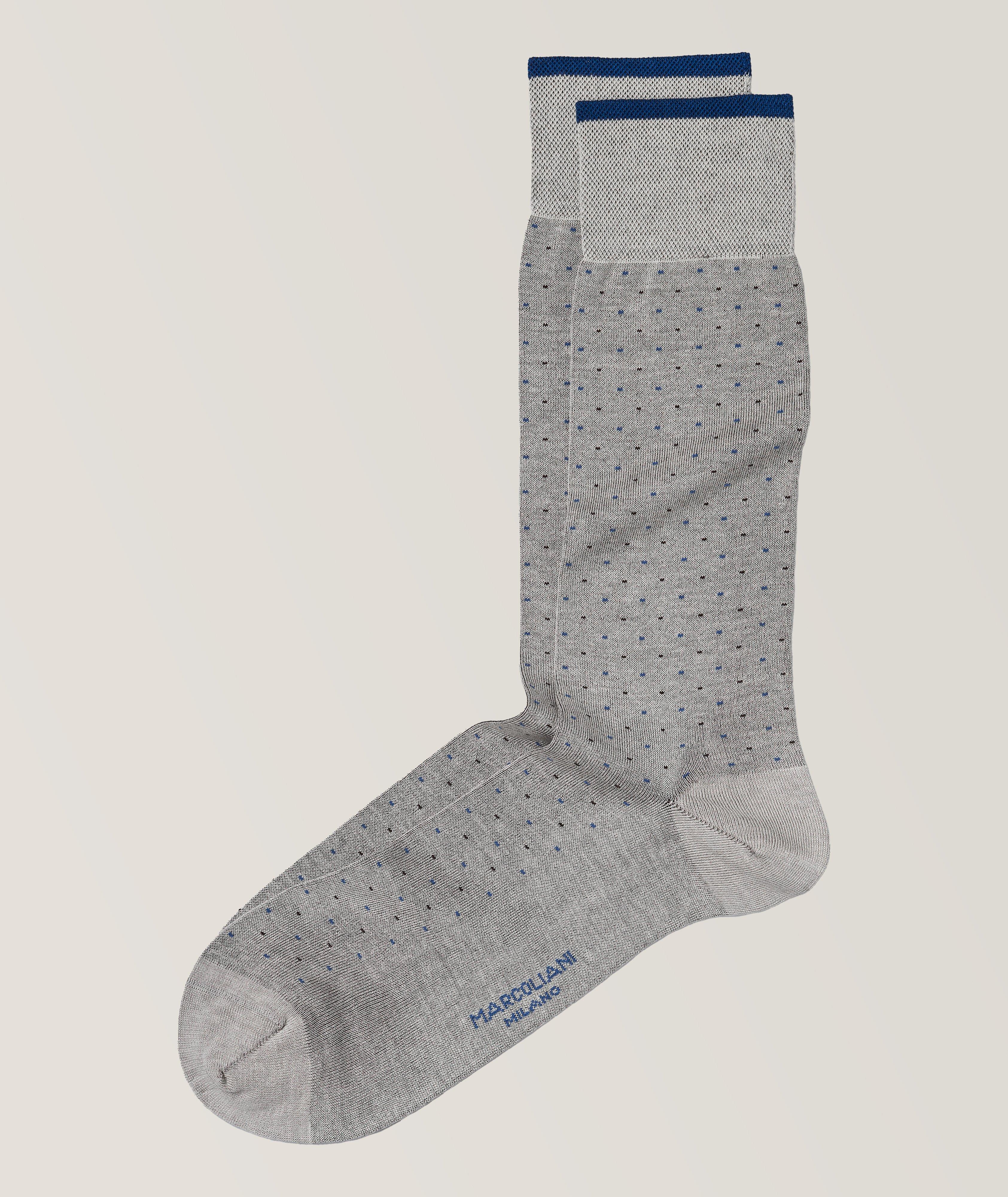 Varese Pindot Cotton Blend Crew Socks