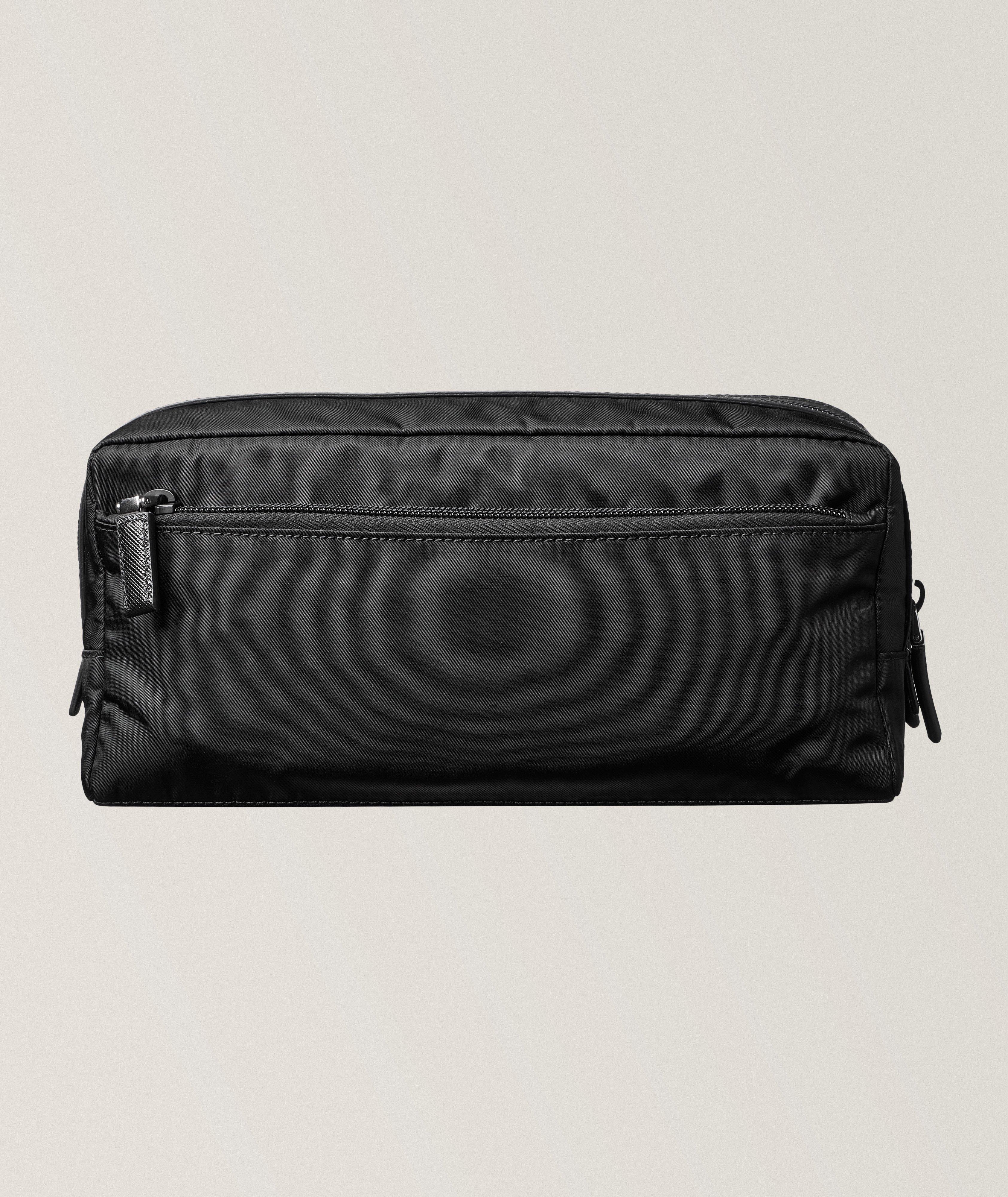 Re-Nylon & Saffiano Leather Toiletry Bag 