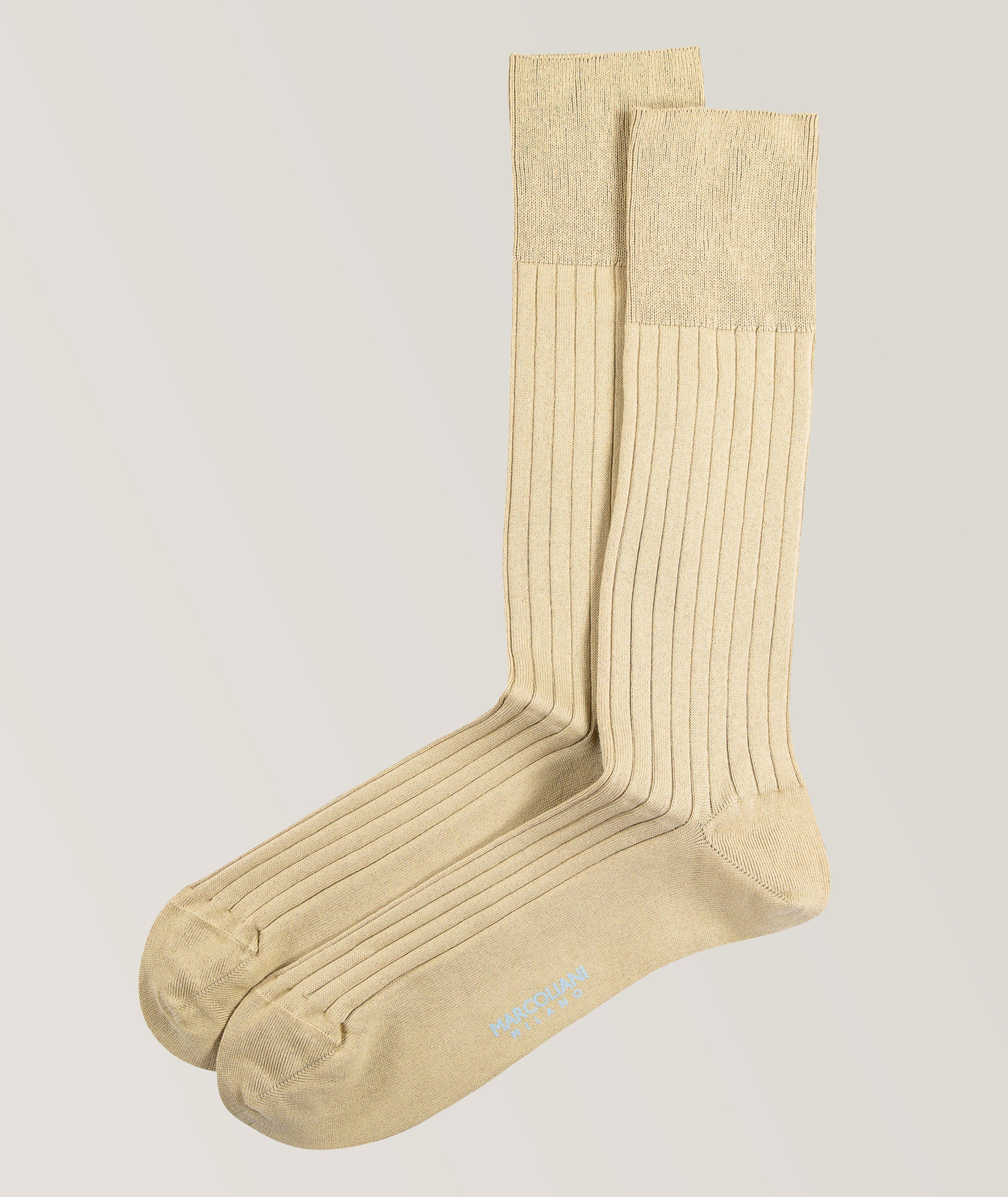 Ribbed Cotton-Blend Socks 
