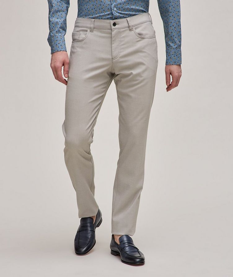 Pipe Two-Tone Textured Stretch-Fabric Pants image 2