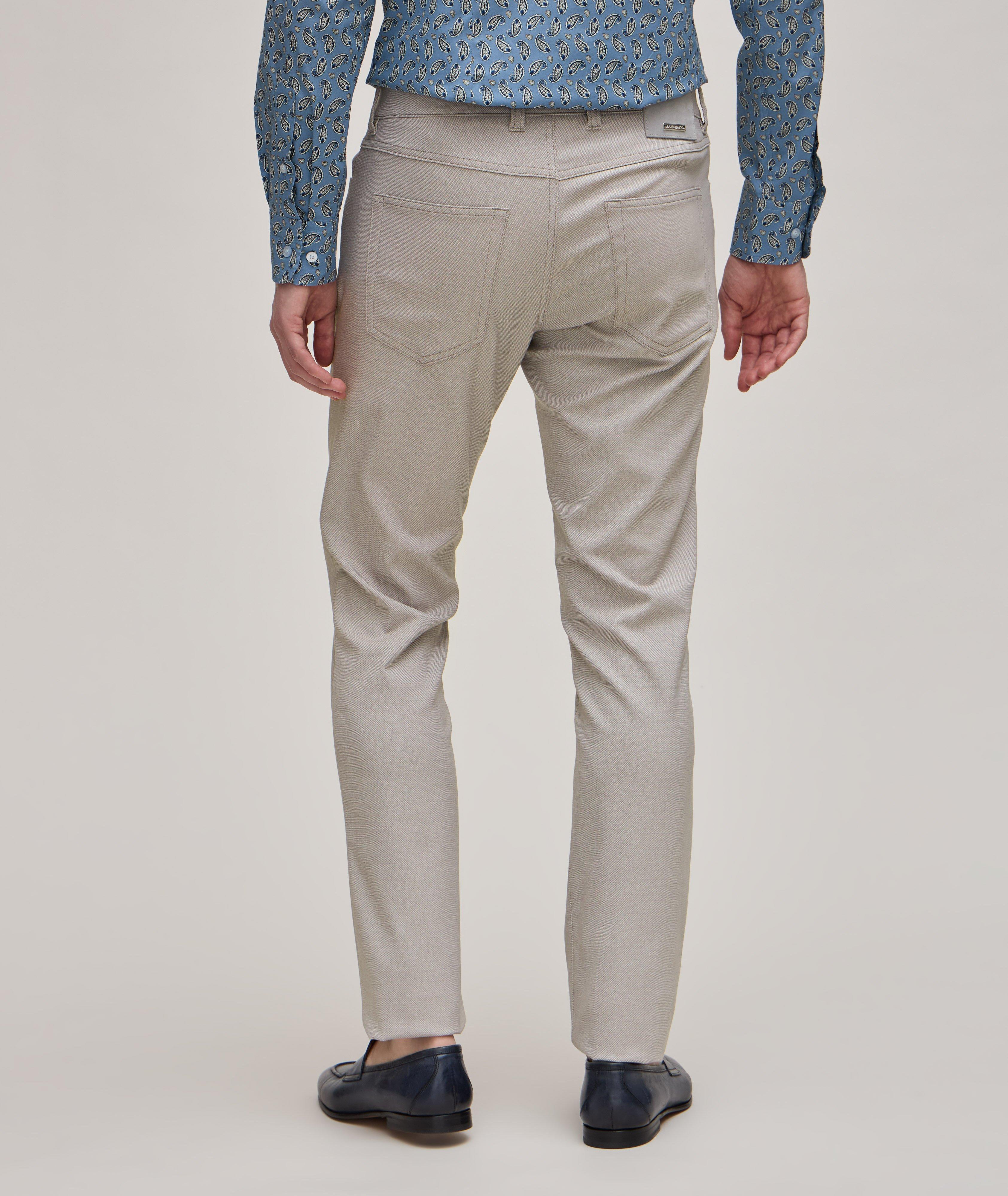 Pipe Two-Tone Textured Stretch-Fabric Pants