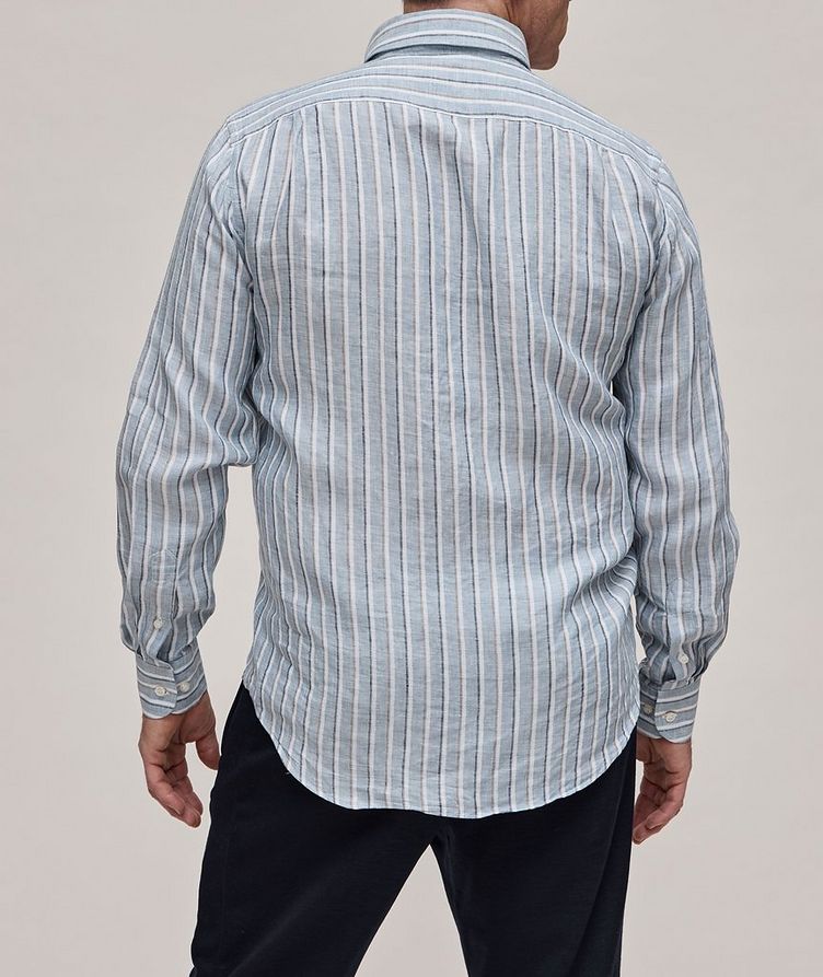 Striped Button-Down Collar Linen Sport Shirt image 2