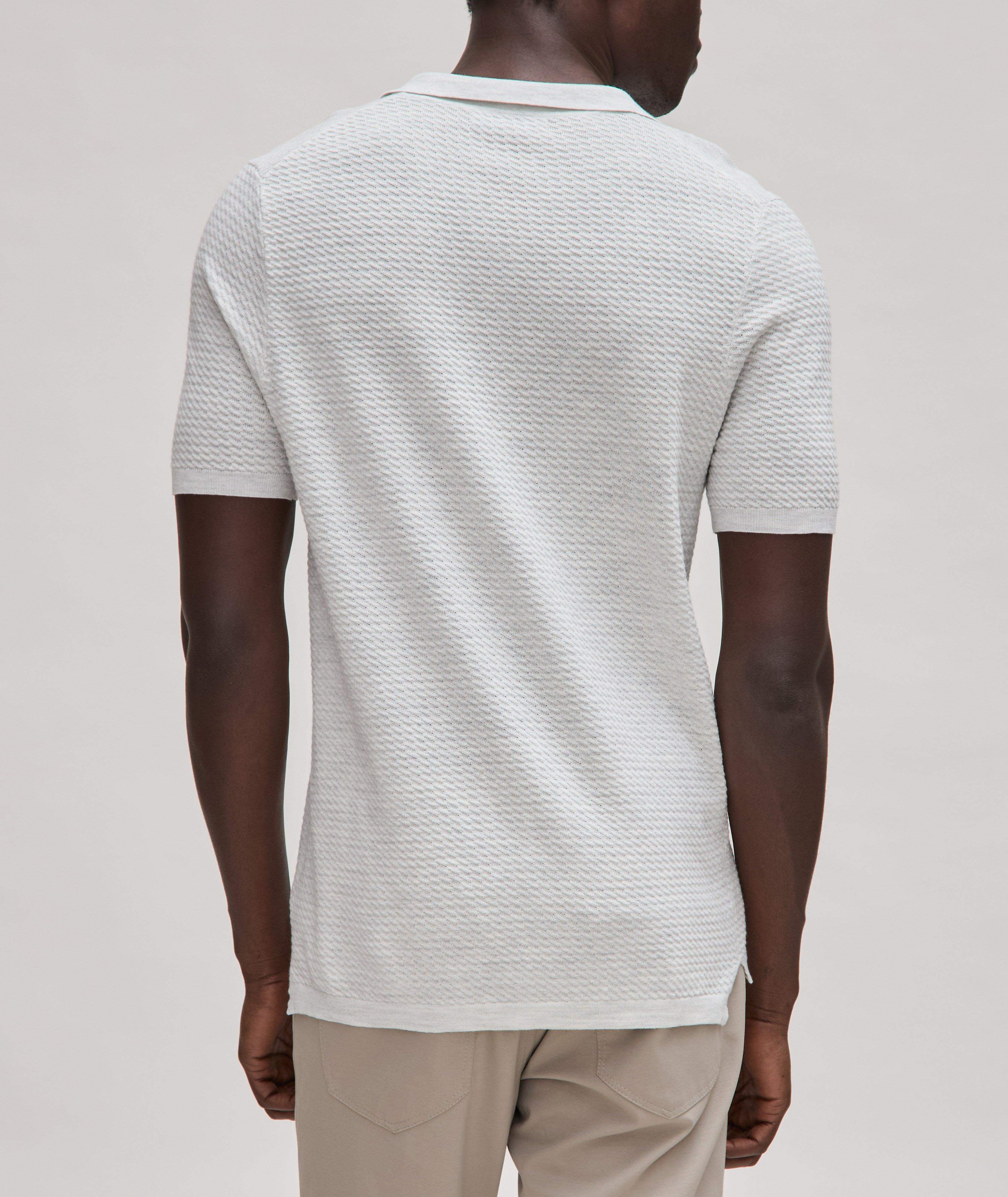 Textured Cotton-Blend Knit Polo  image 2