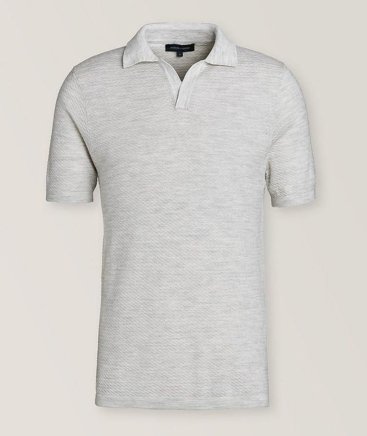 Textured Cotton-Blend Knit Polo  image 0
