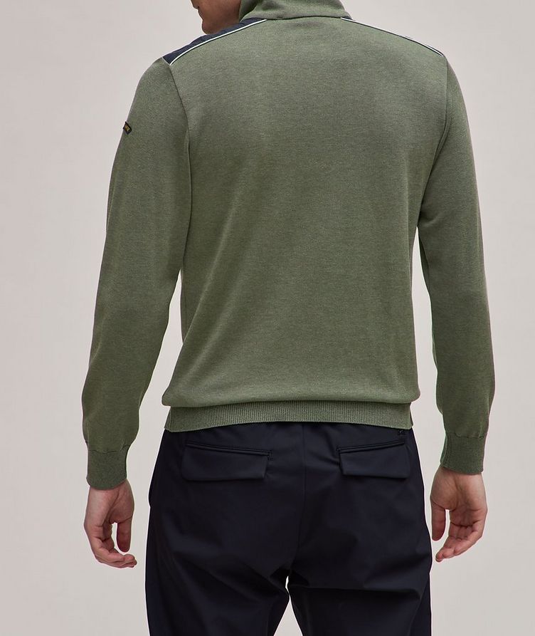 Contrast Shoulders Quarter-Zip Sweater image 2