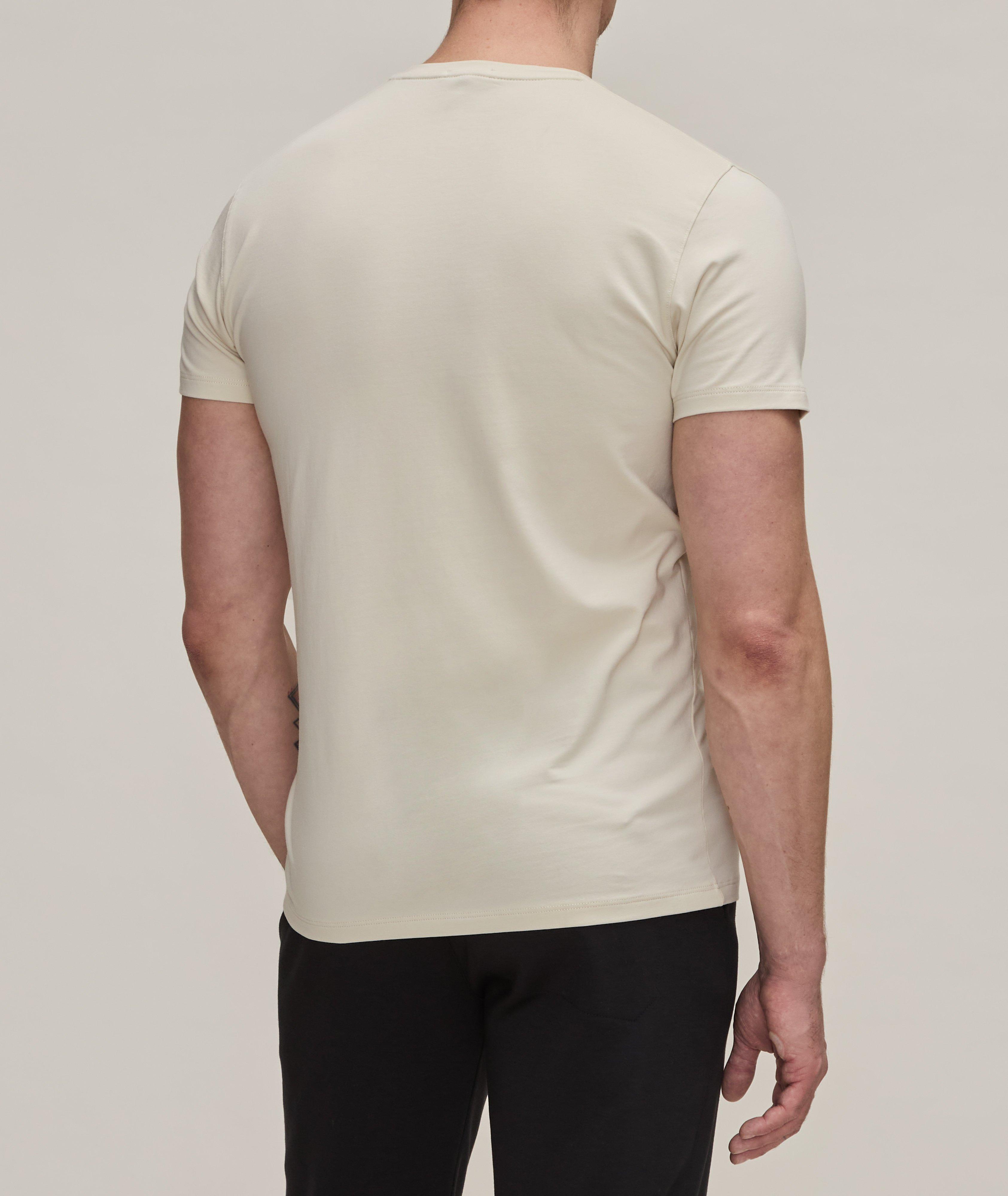 T-shirt en coton pima extensible à encolure en V image 2