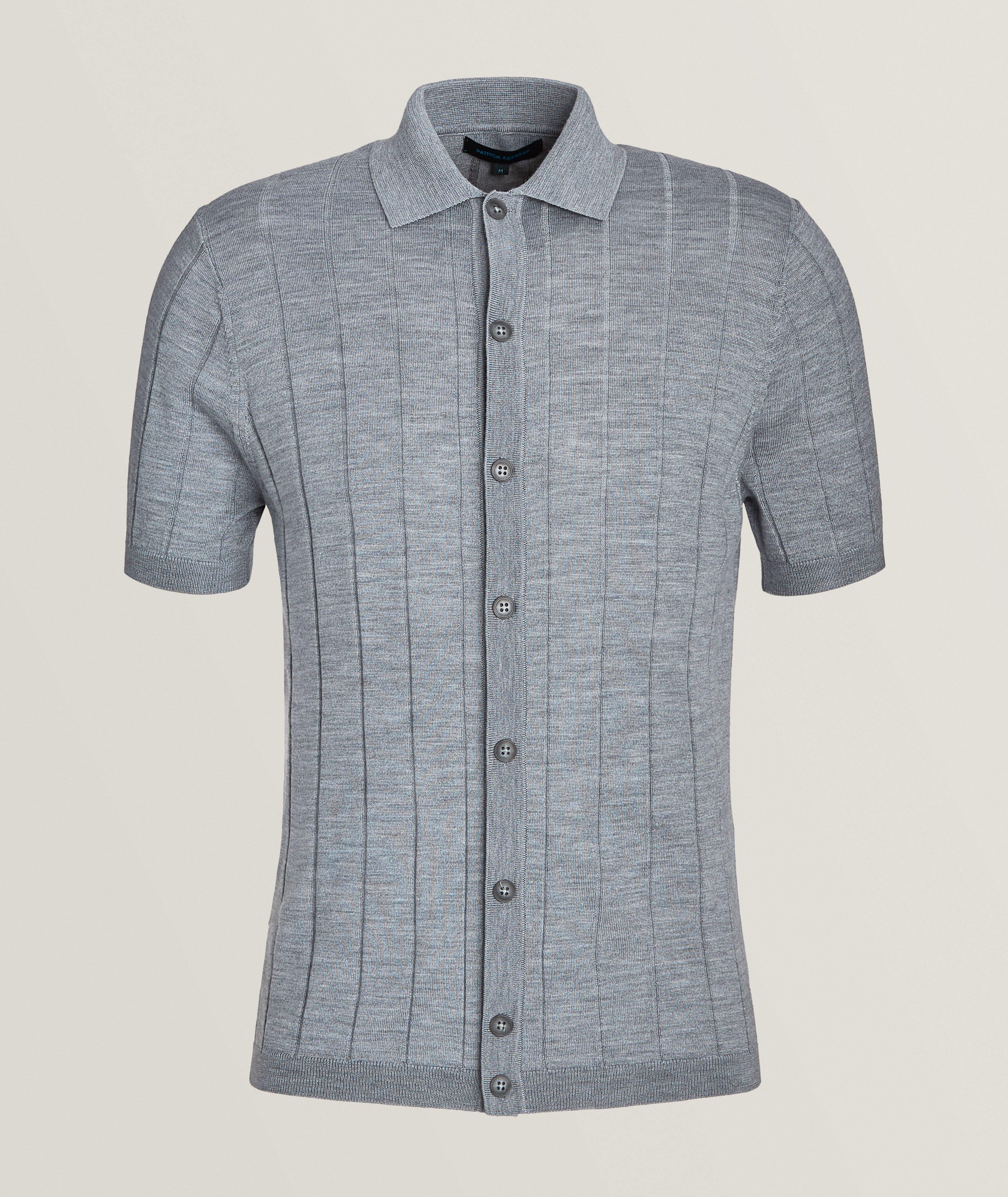 Wide Ribbed Wool-Blend Sport Shirt  image 0