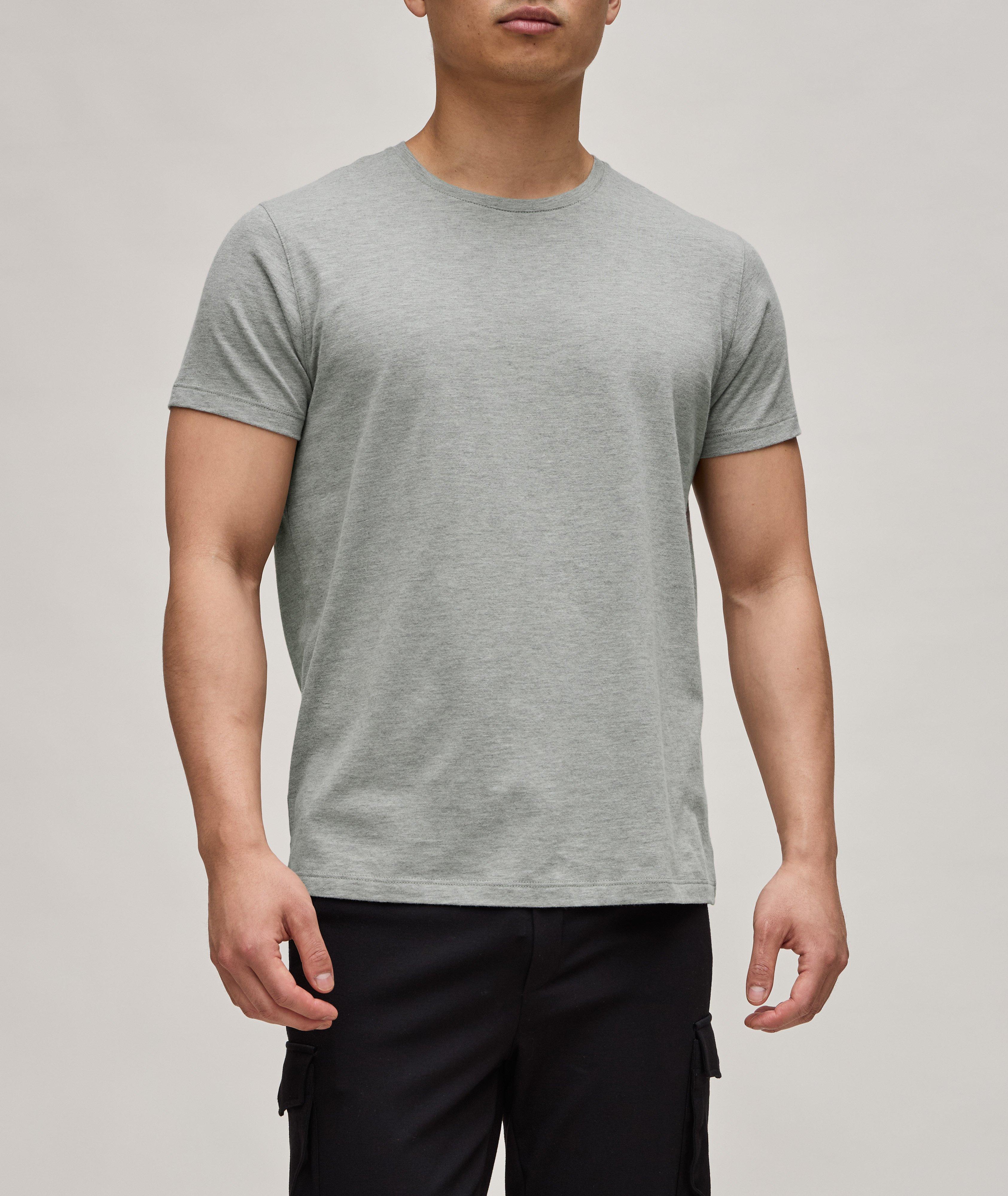 Overdye Heathered Pima Cotton-Blend T-Shirt image 1