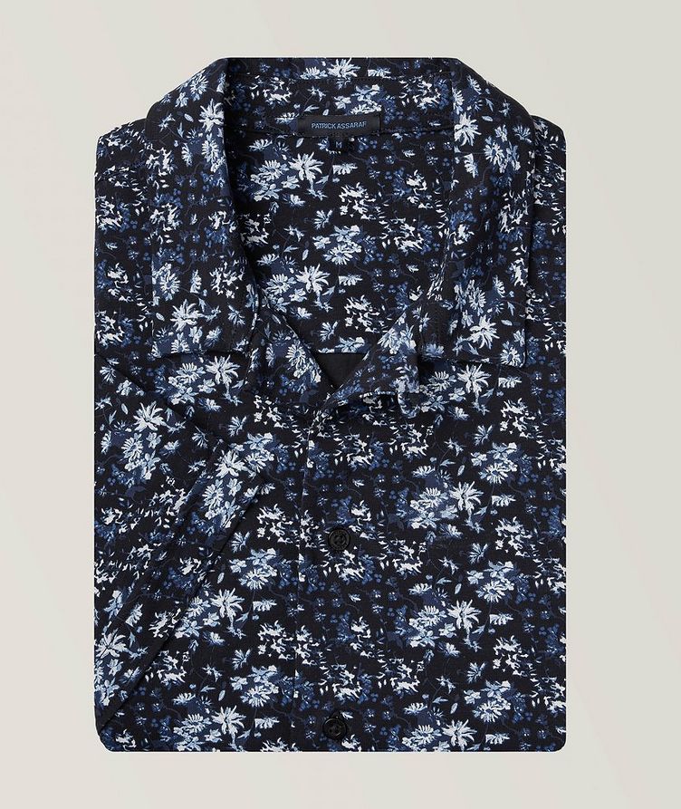 Floral Print Stretch-Pima Cotton Camp Shirt image 0