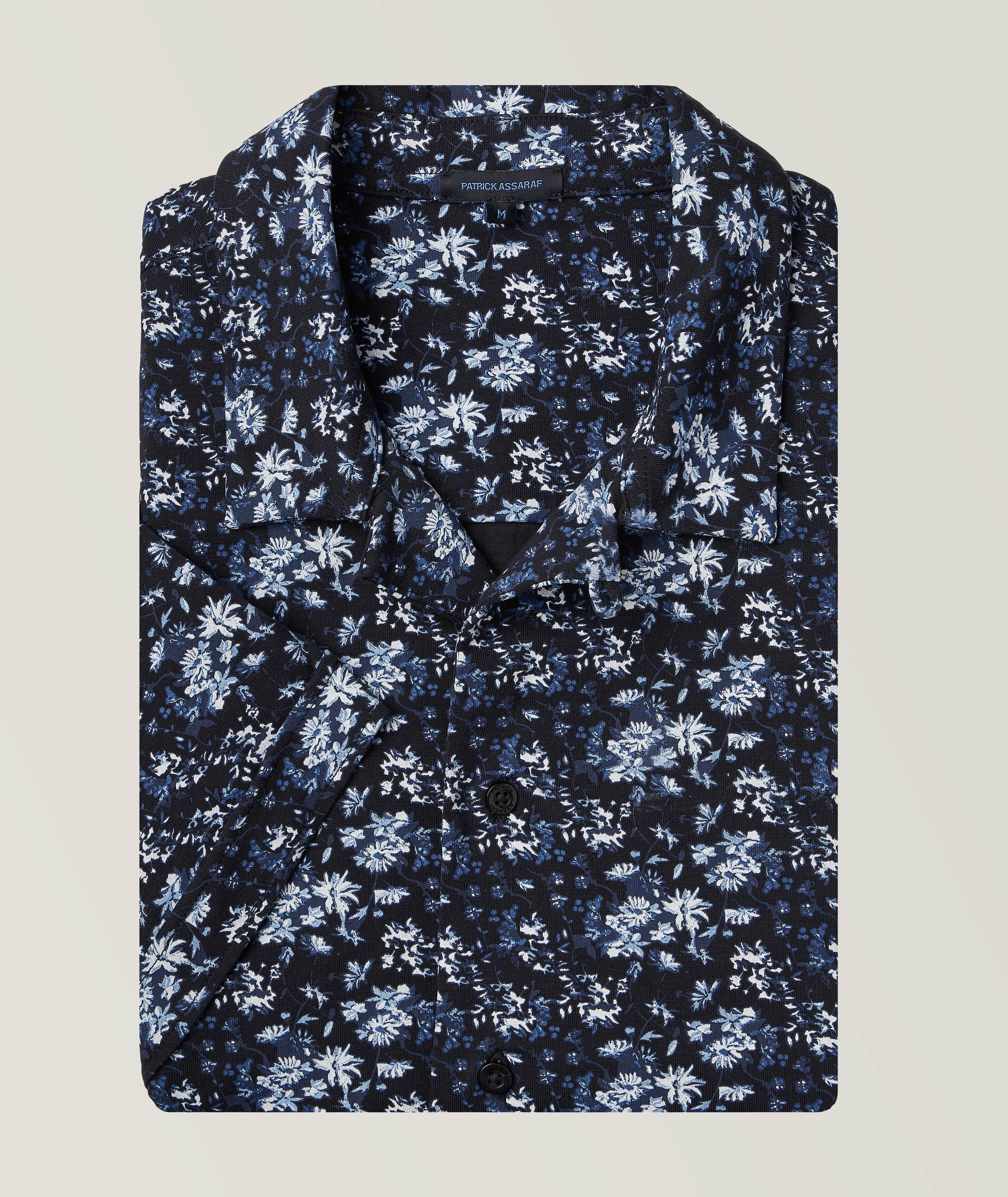 Chemise à col cubain et à motif floral image 0