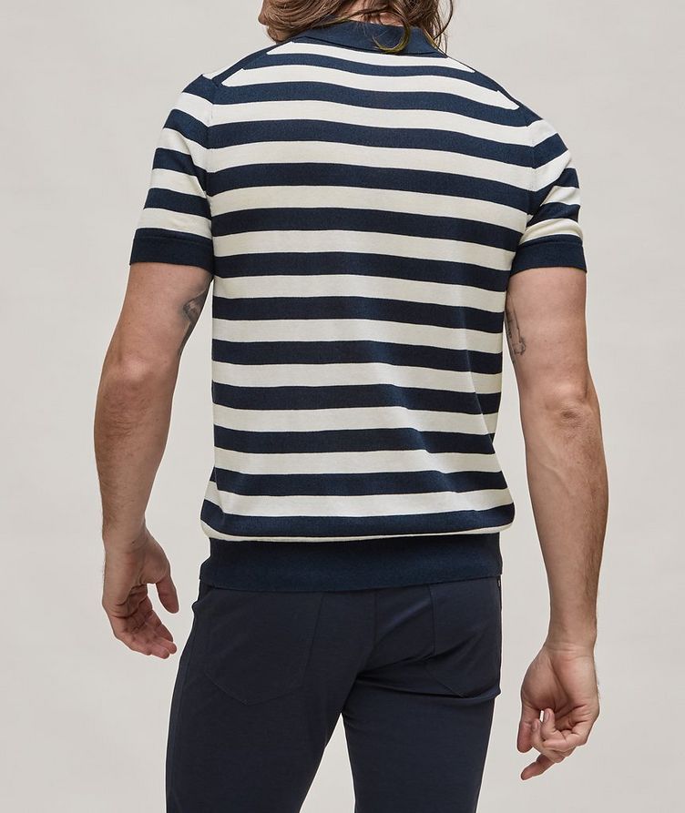 Vertical Striped Cotton-Blend Knit Polo image 2