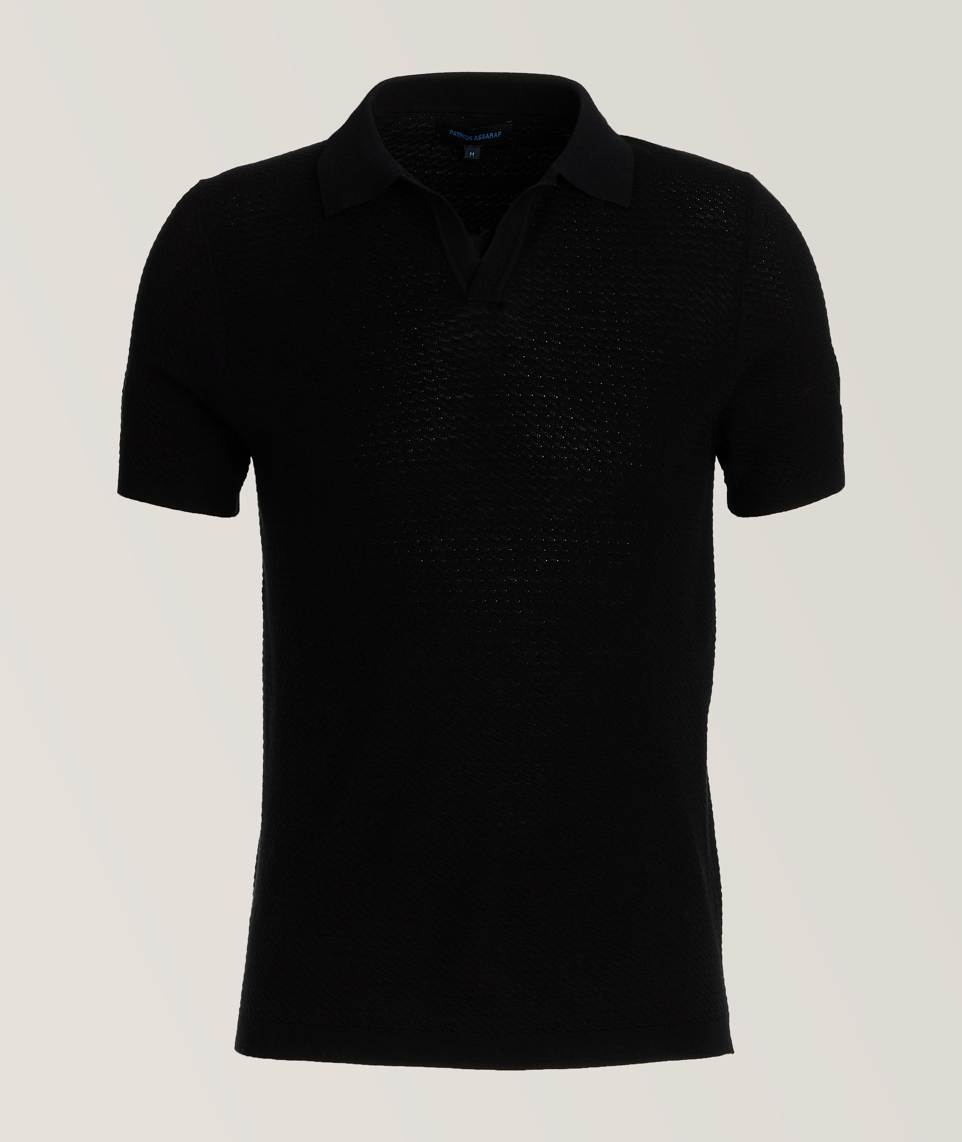 Cotton-Blend Cuban Collar Knit Polo  image 0