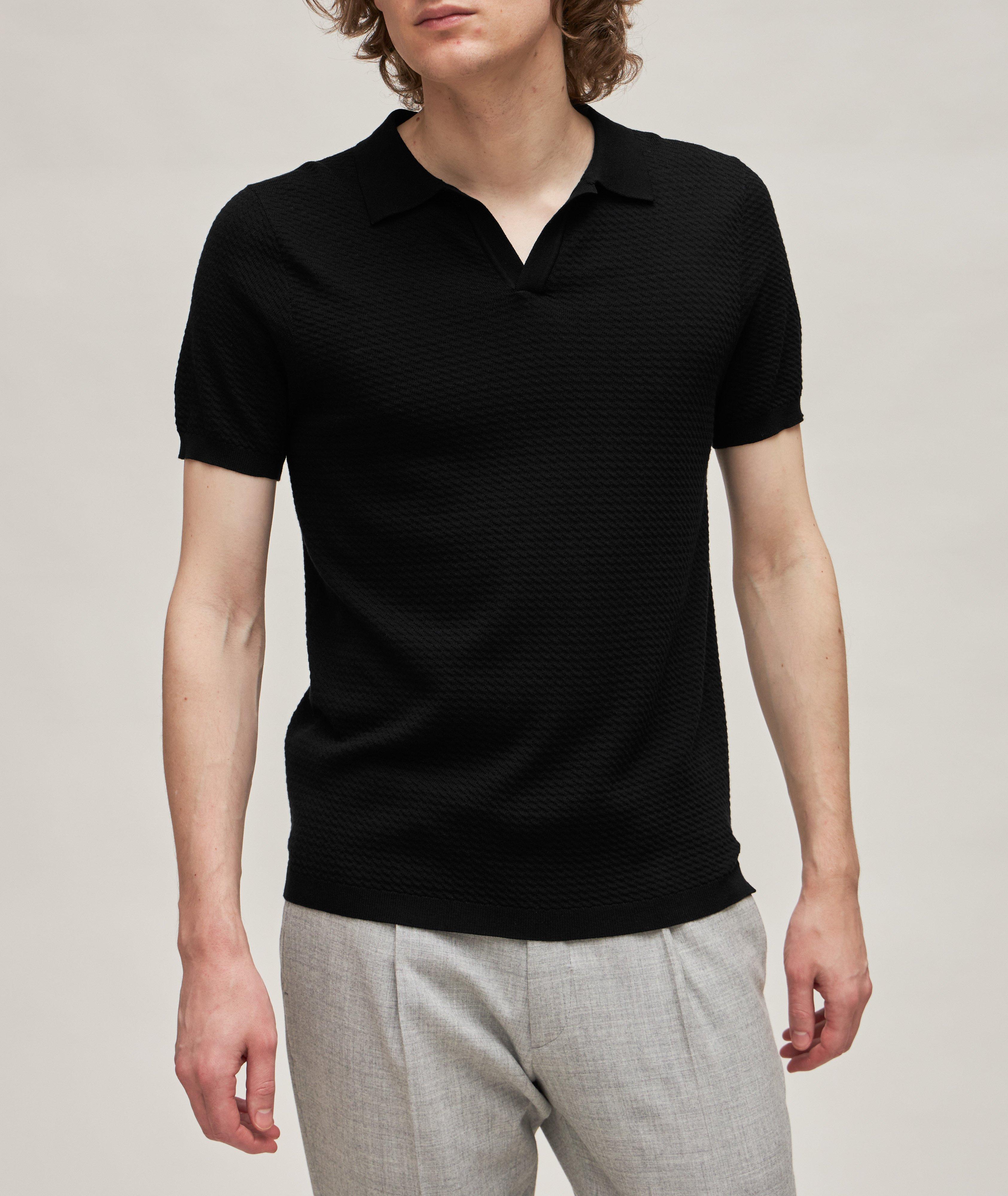 Cotton-Blend Cuban Collar Knit Polo  image 1