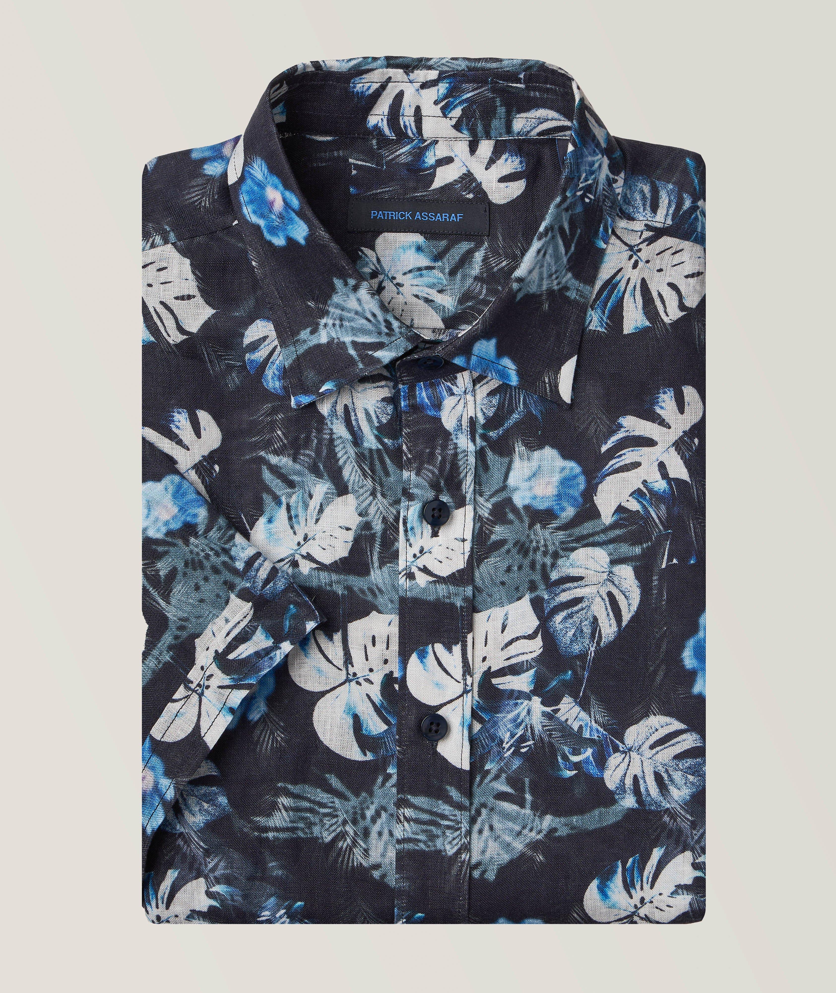 Botanical Leaf Linen Sport Shirt  image 0