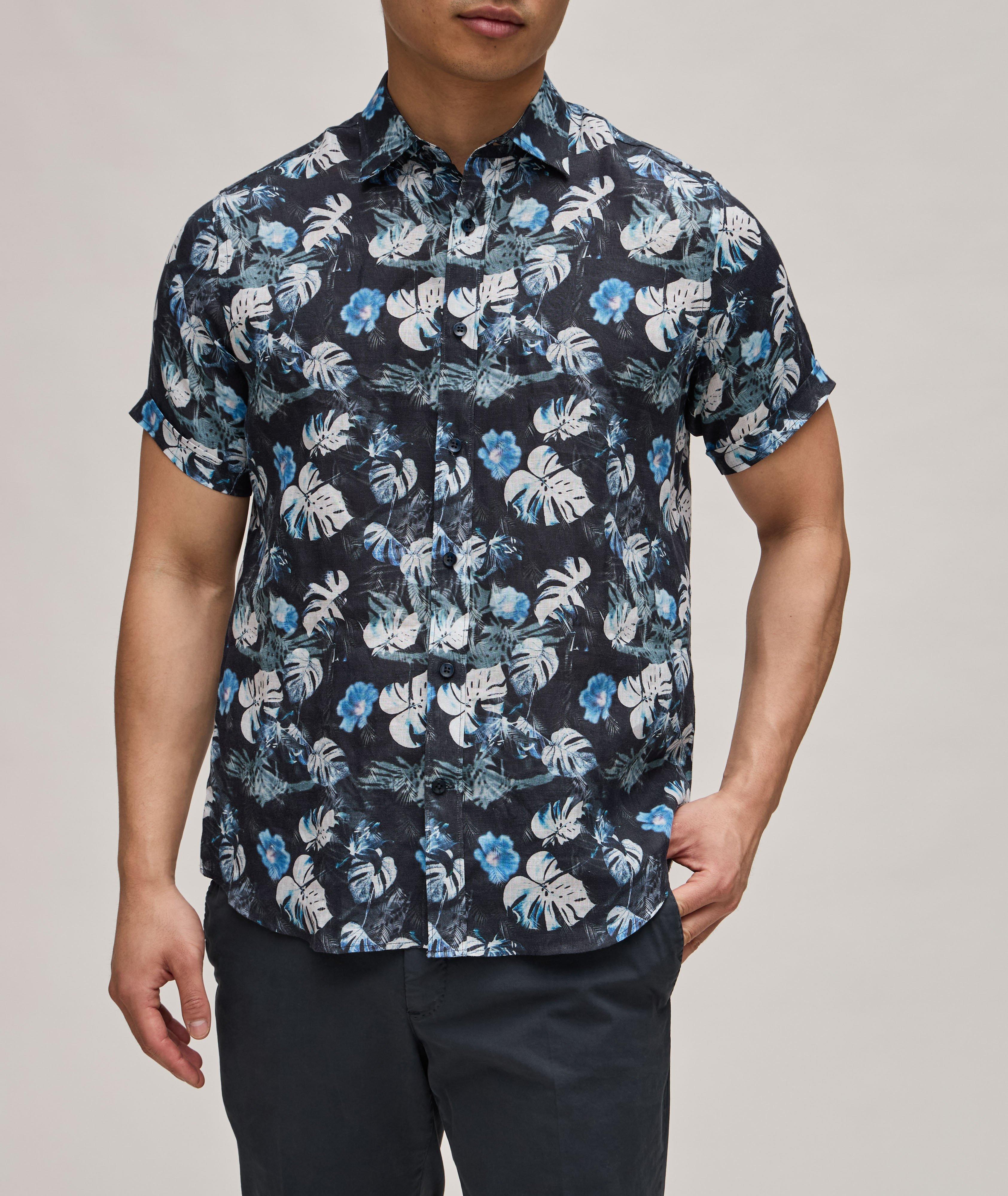 Botanical Leaf Linen Sport Shirt  image 1