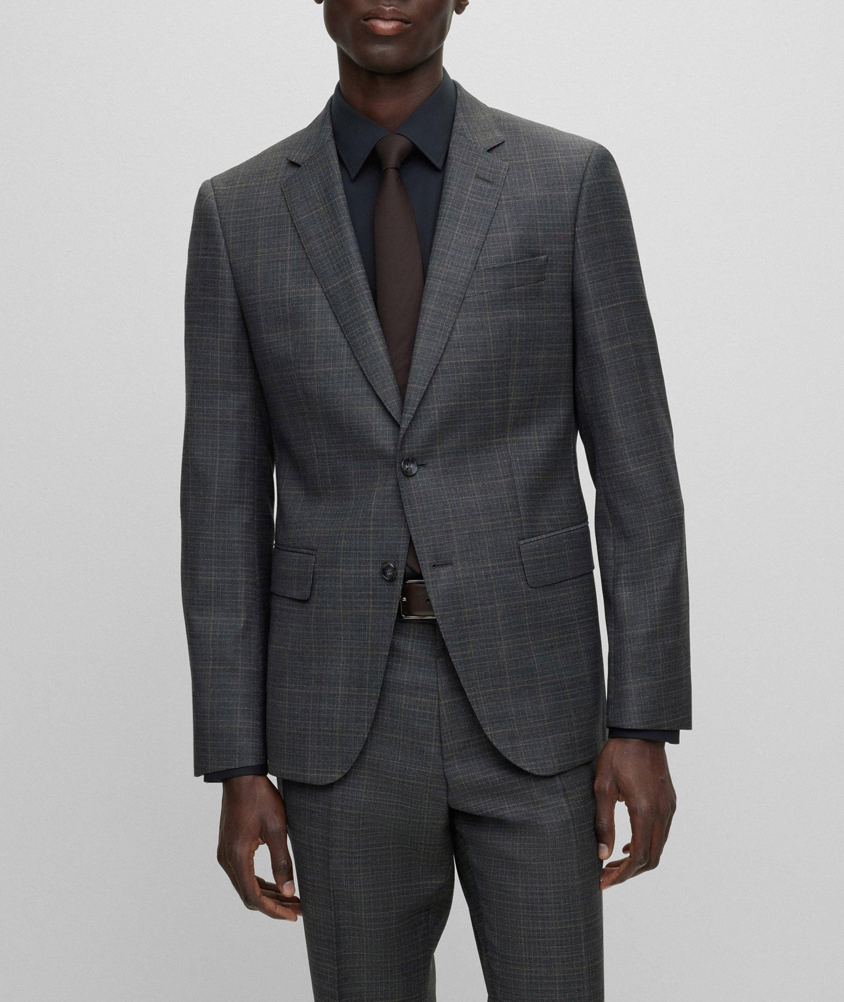 Slim-Fit Checked Stretch-Wool Suit  image 1
