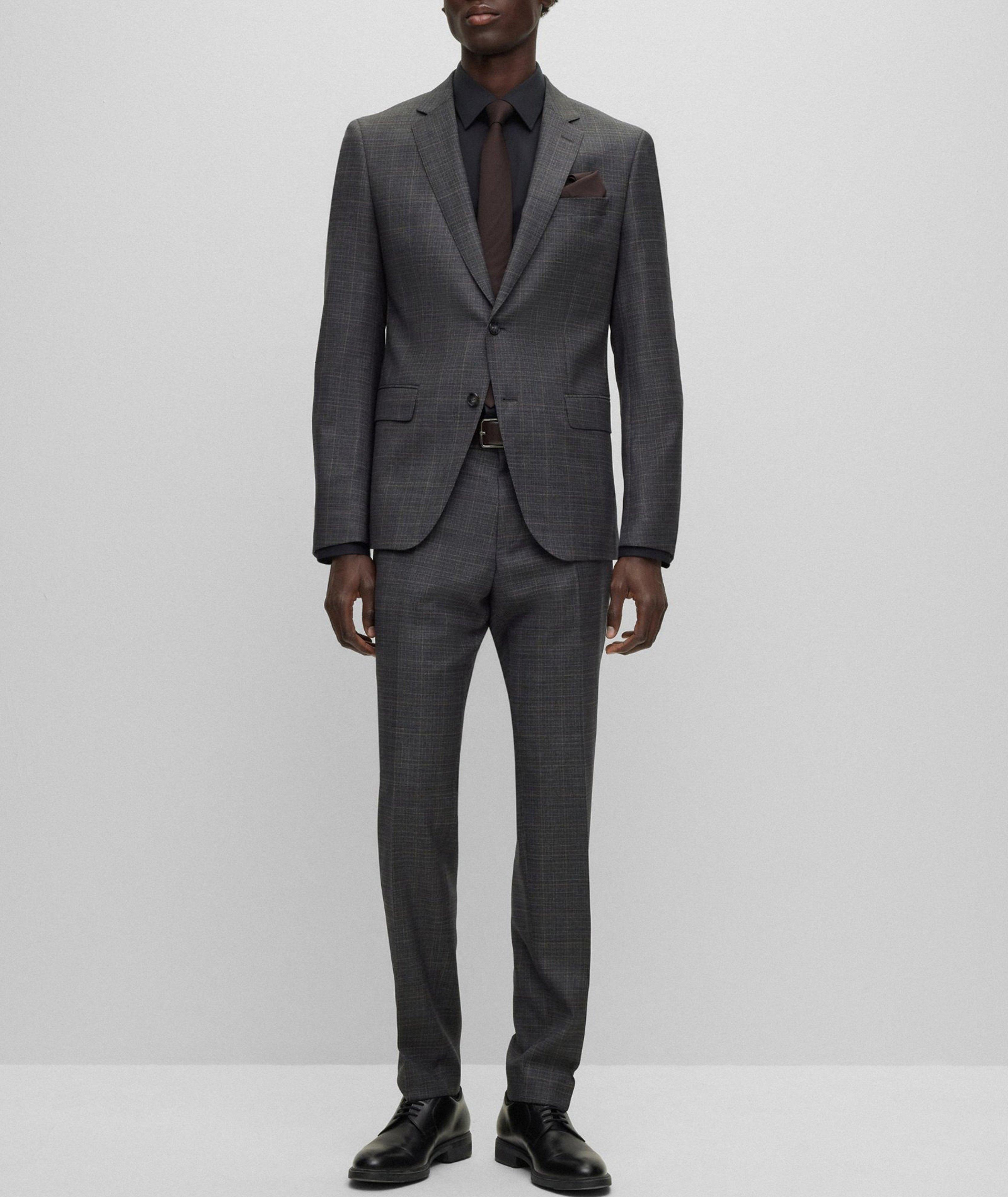 Slim-Fit Checked Stretch-Wool Suit