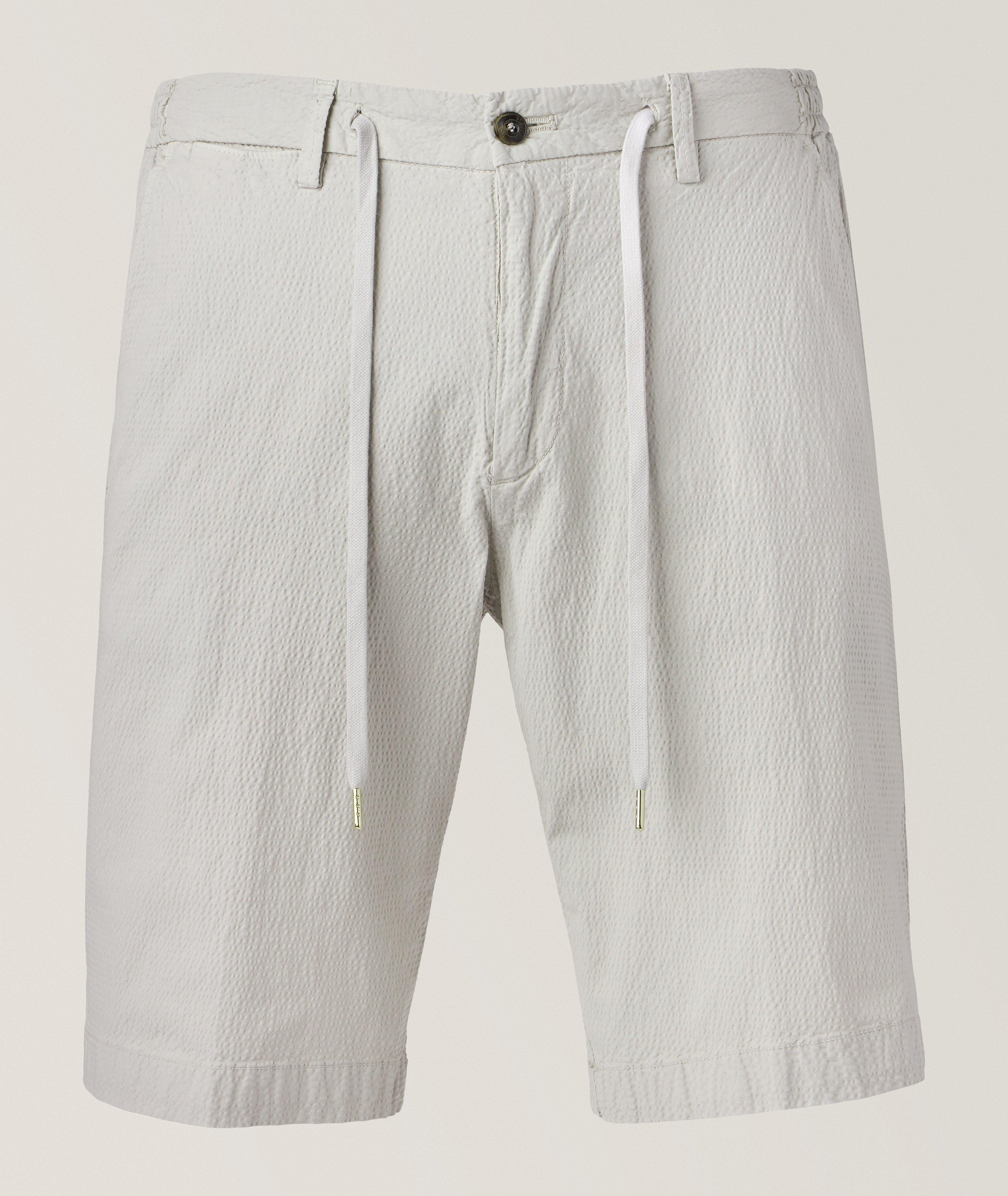 Textured Stretch-Cotton Bermuda Shorts image 0