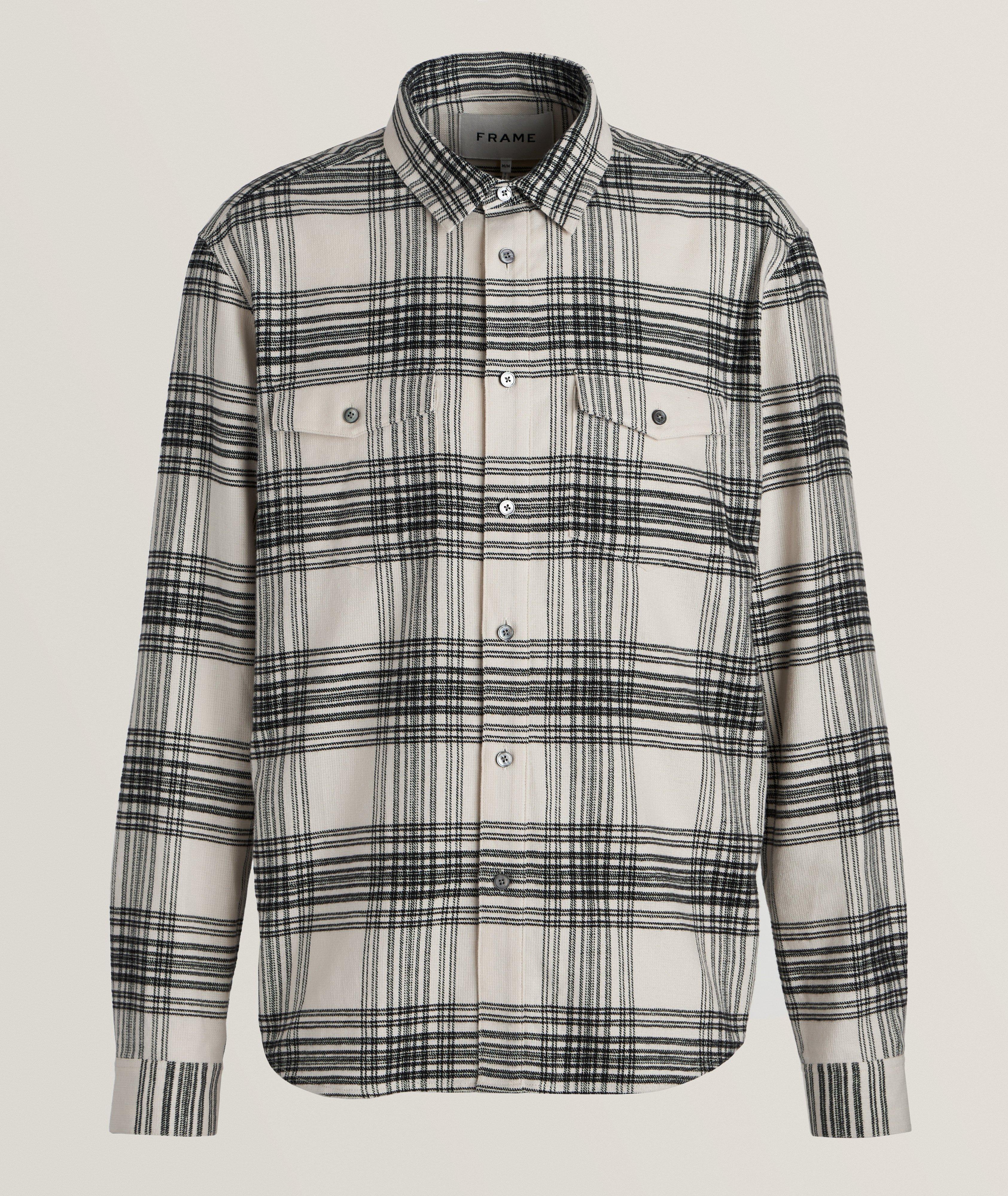 Frame Plaid Cotton Sport Shirt 