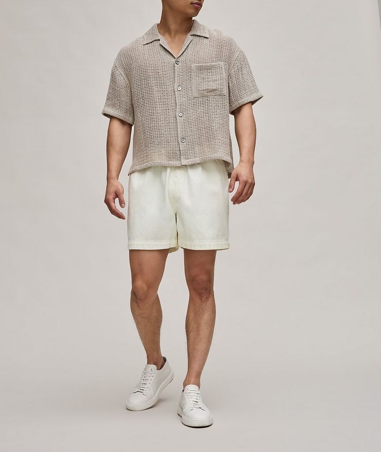 Textured Terry Cotton Shorts image 6