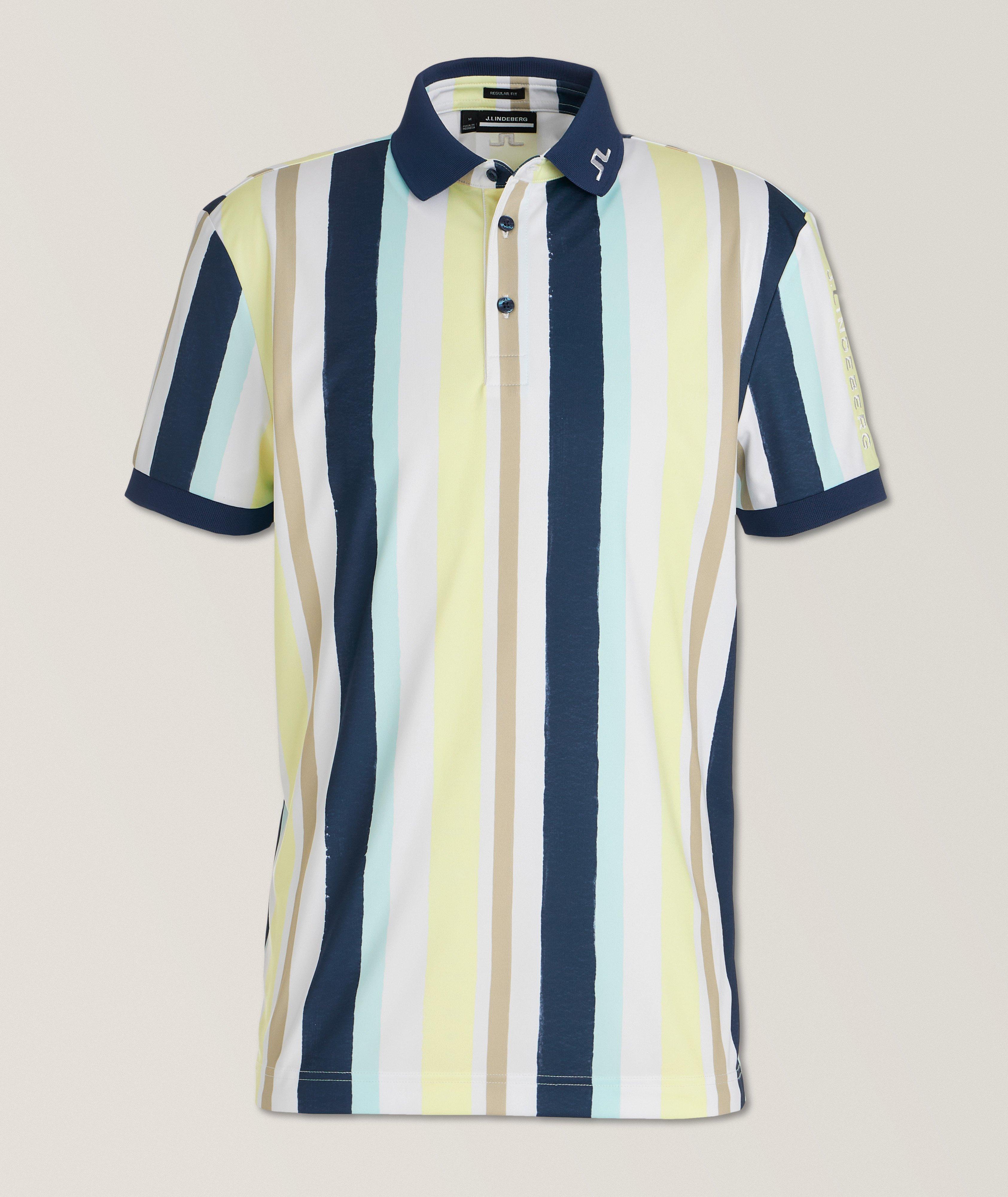 J.Lindeberg Striped Tour Tech Golf Polo