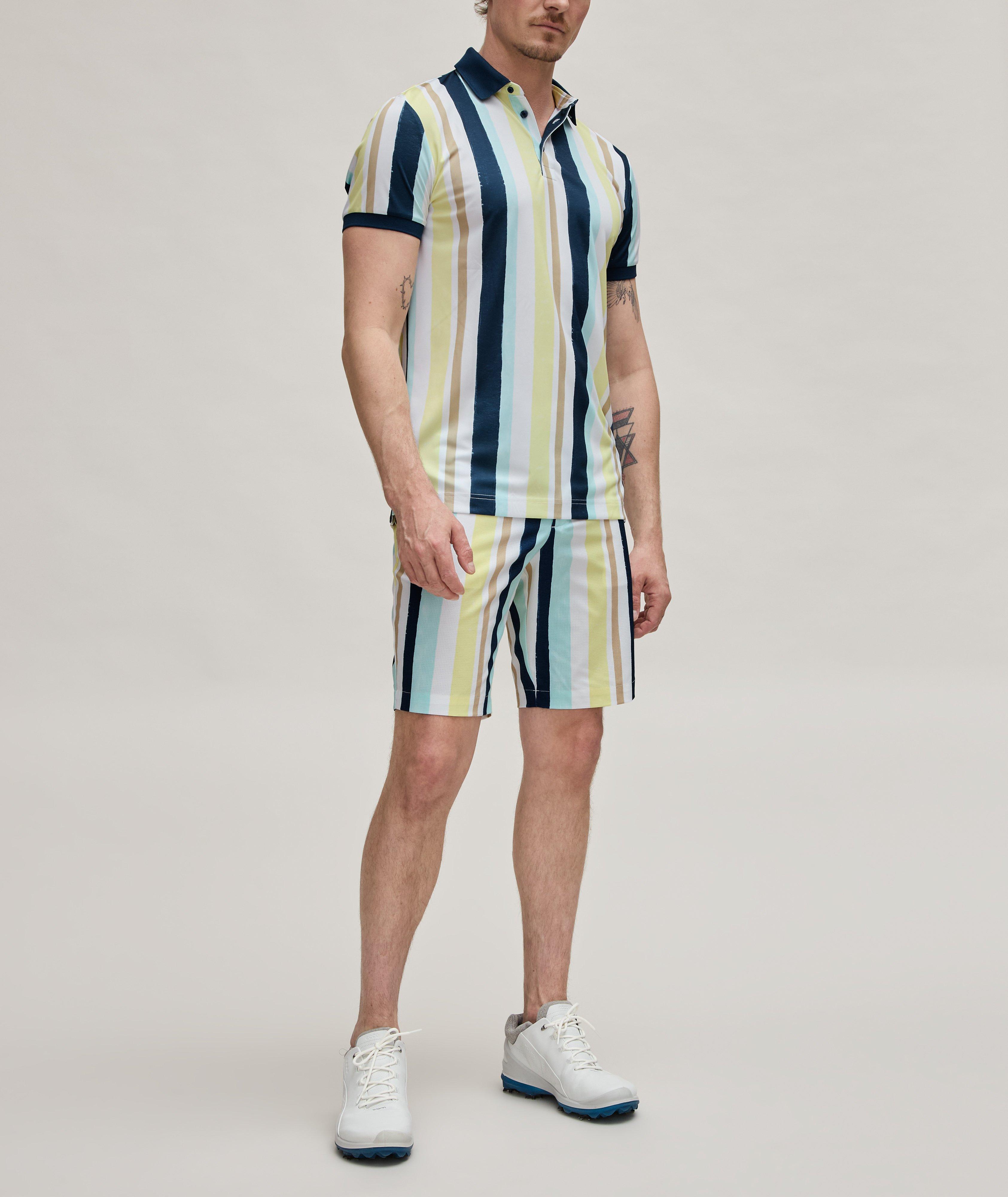 Striped Tour Tech Golf Polo