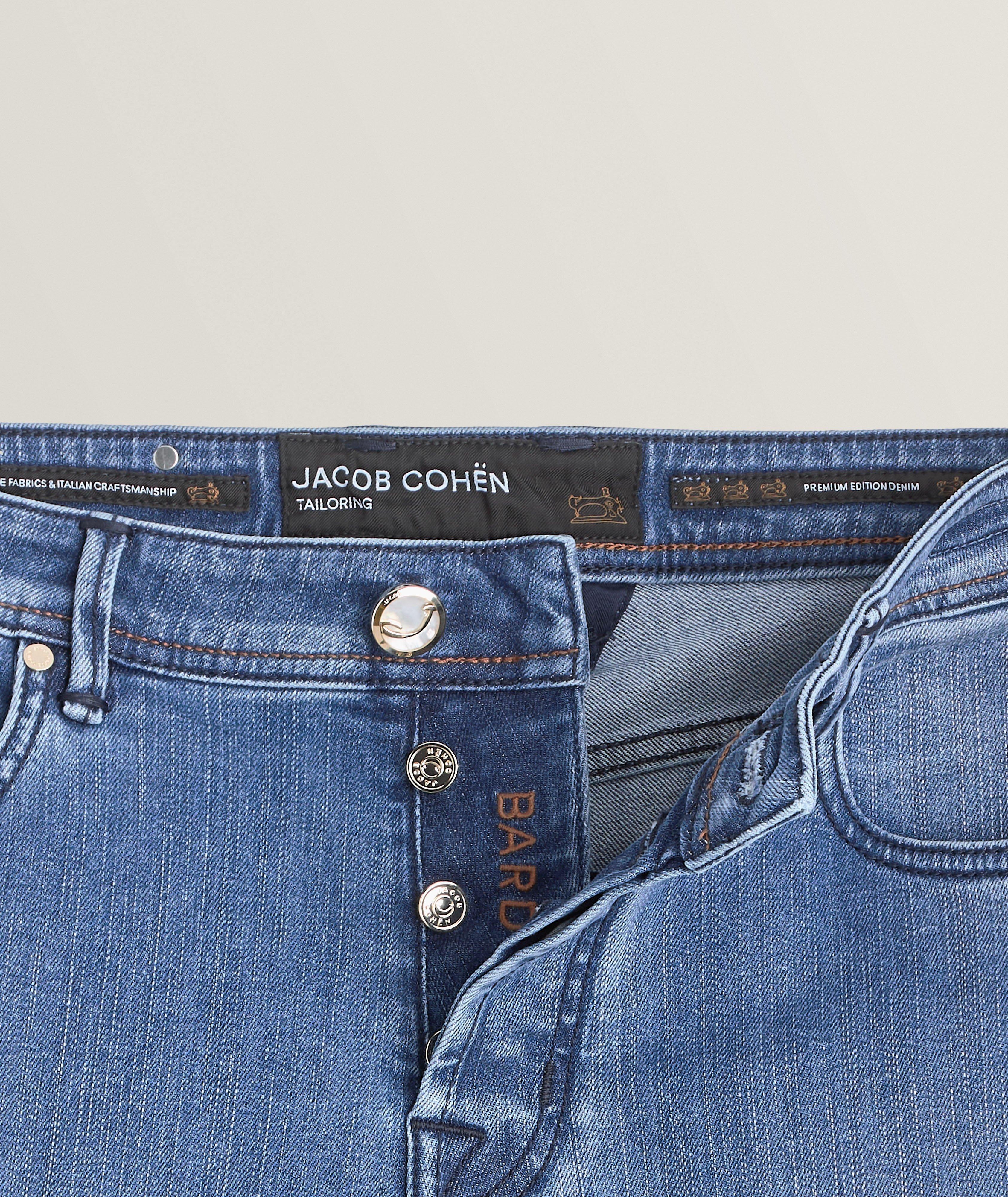 Bard Removable Brand Patch Stretch-Cotton Jeans  image 1