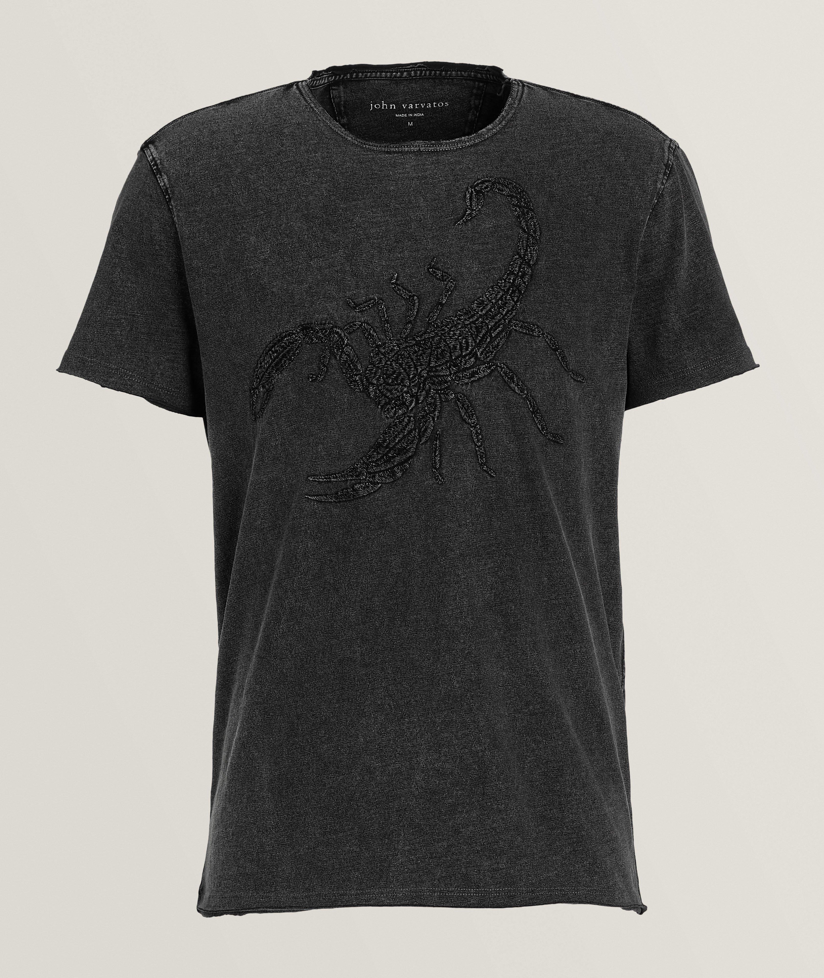 Scorpion Embroidered Cotton T-Shirt