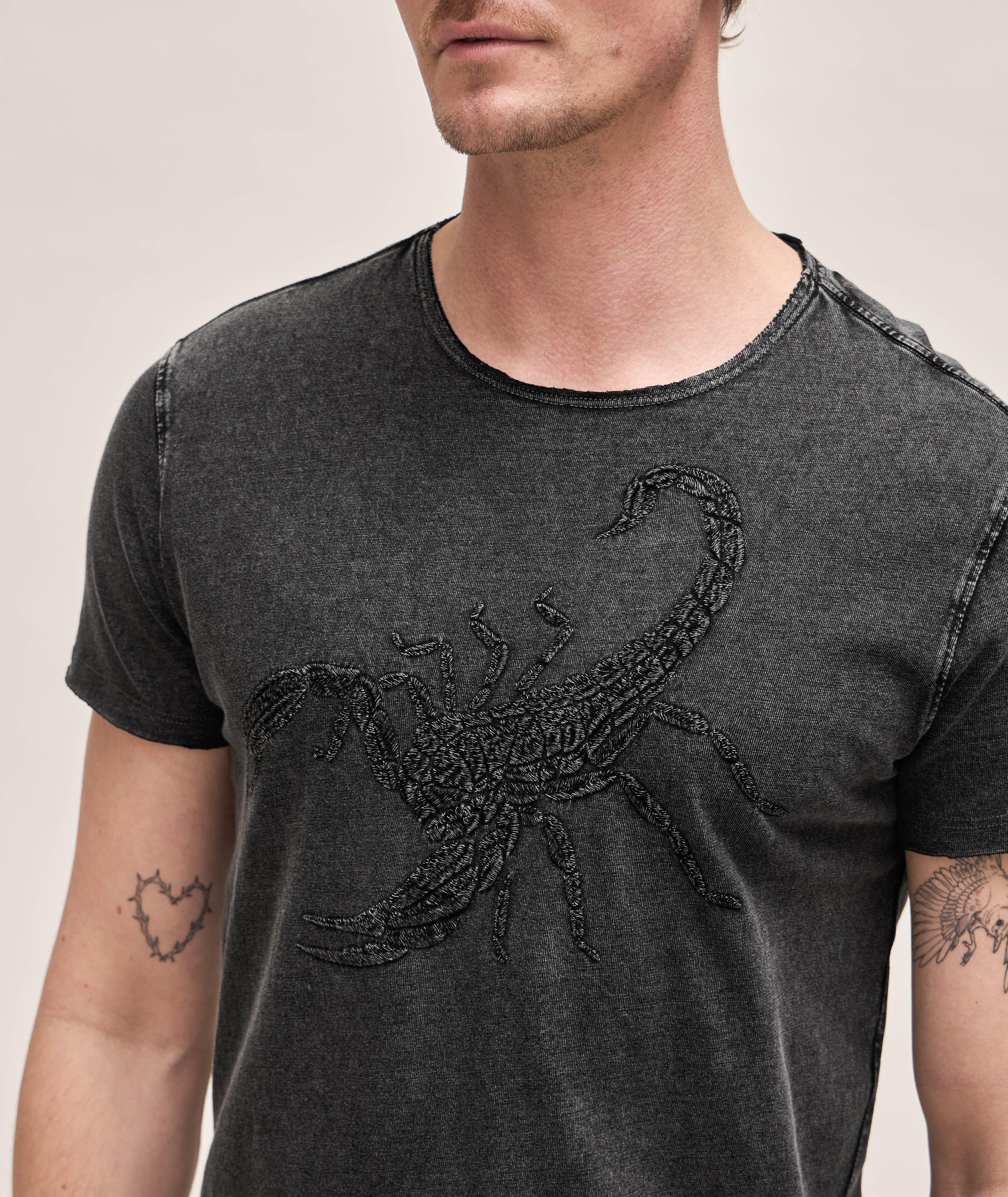 T-shirt en coton avec scorpion brodé image 3