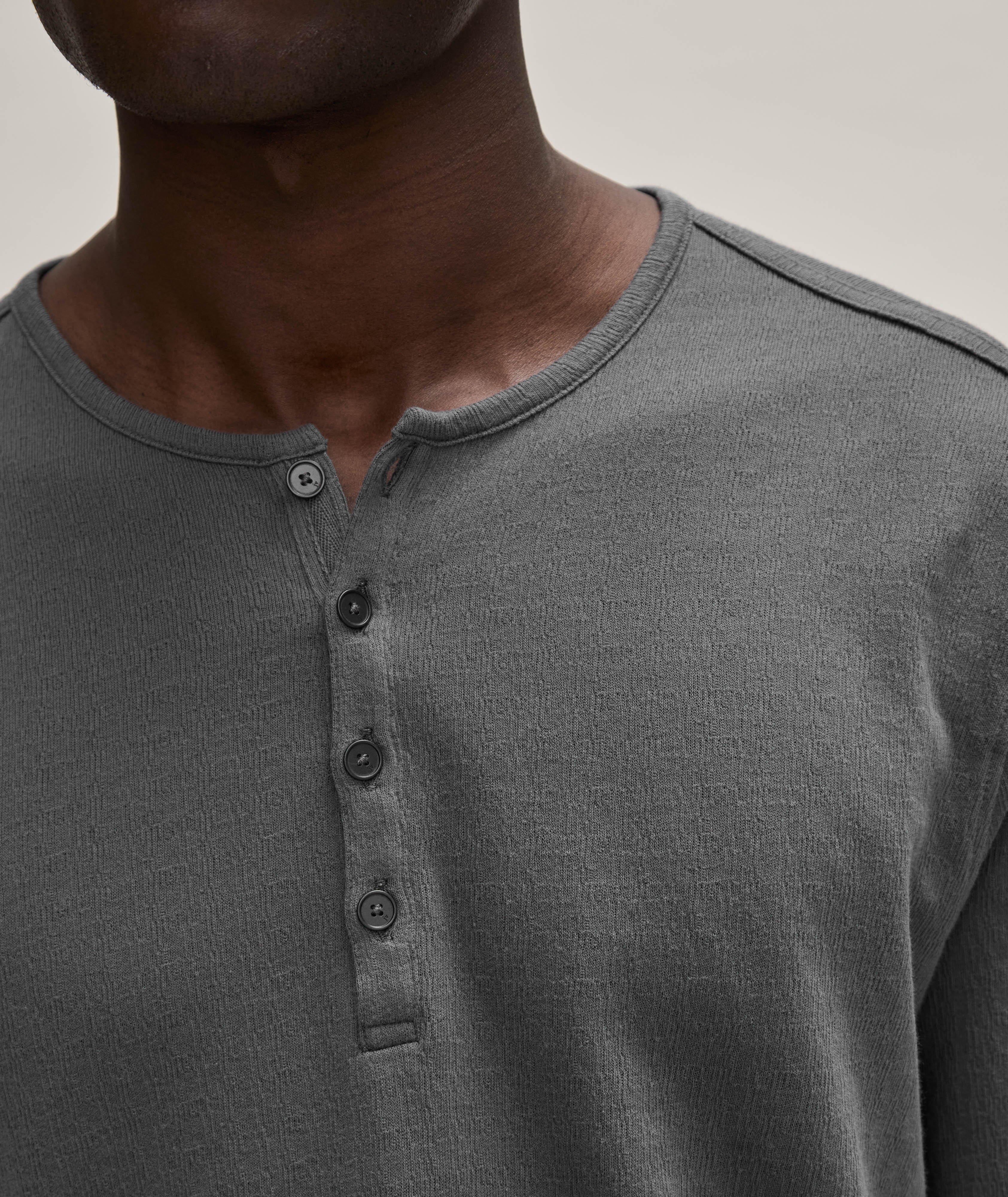 Broken Stitch Pima Cotton Henley  image 3