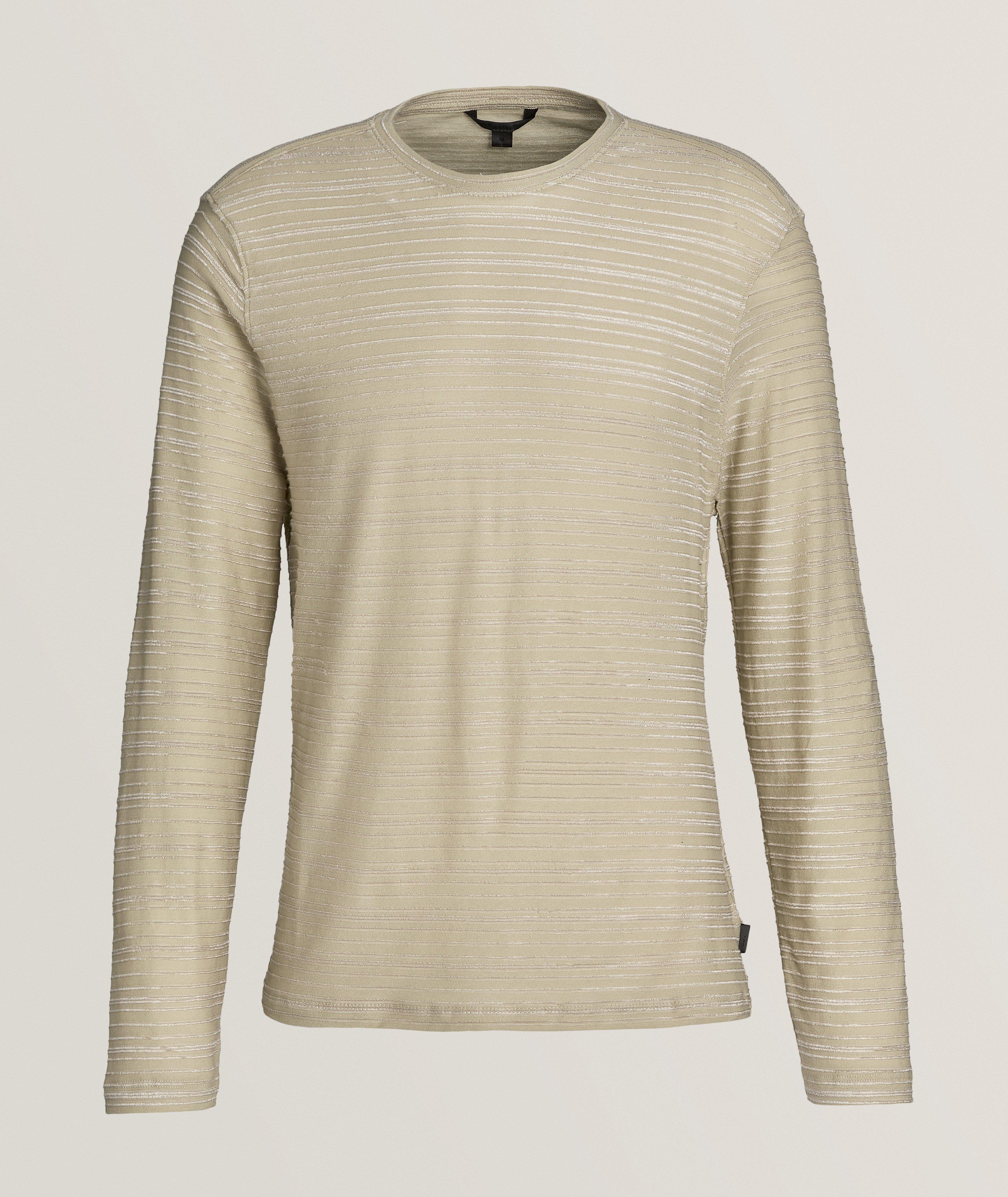 Textured-Striped Cotton-Blend Sweater image 0
