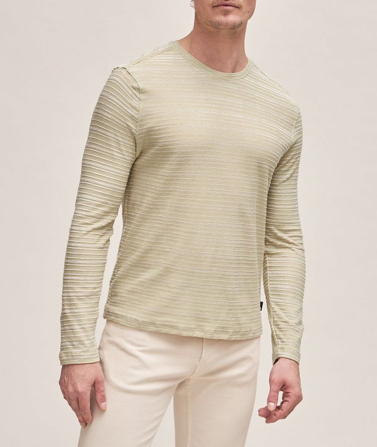 Textured-Striped Cotton-Blend Sweater image 1