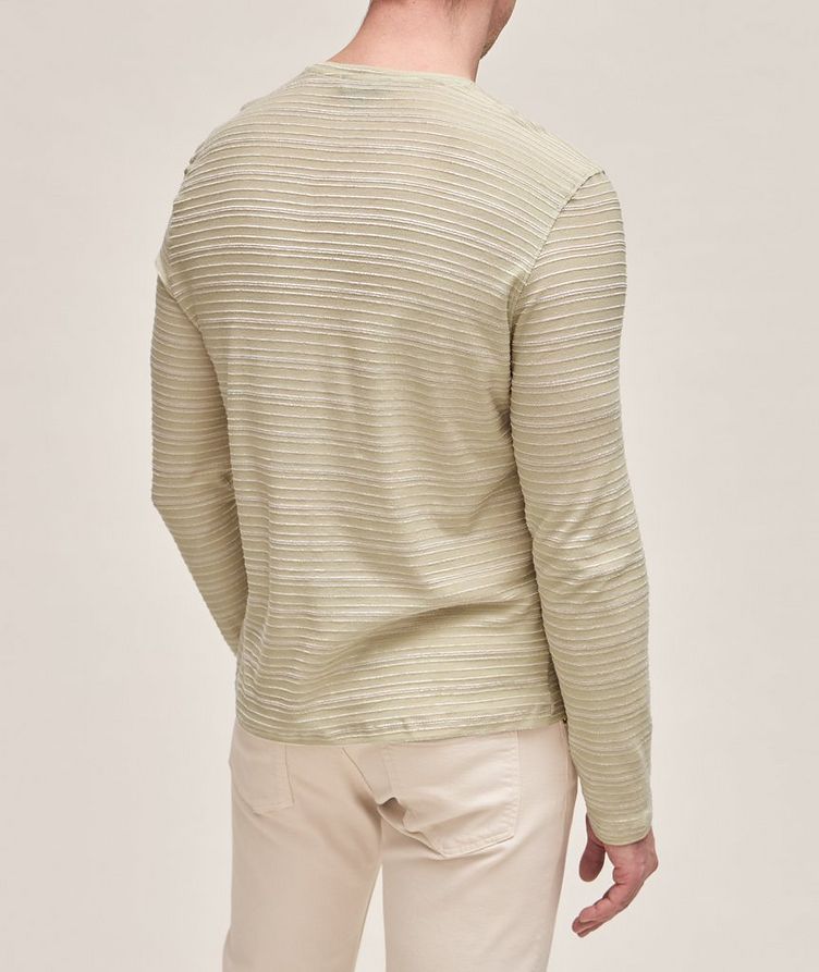 Textured-Striped Cotton-Blend Sweater image 2