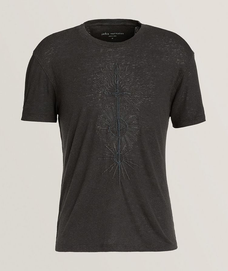 Graphic Print Linen-Modal T-Shirt image 0