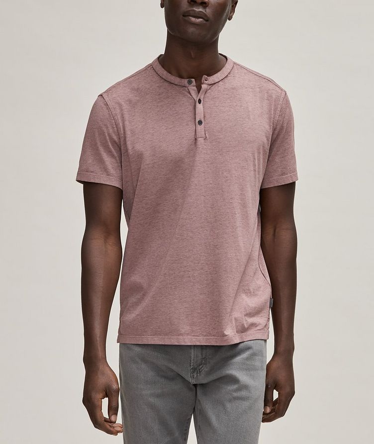 Heathered Cotton-Blend Henley  image 1