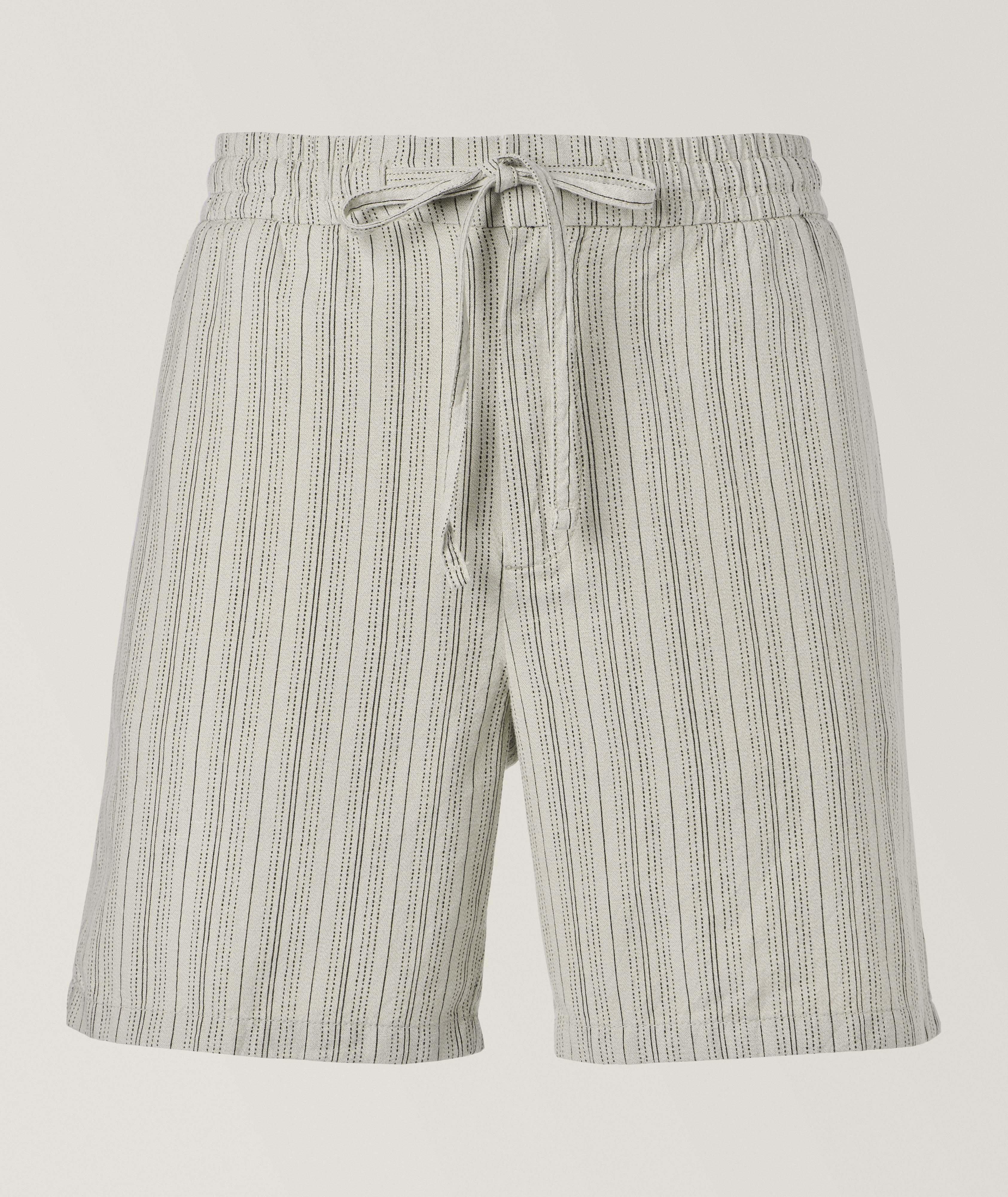 Striped Cotton-Blend Drawstring Shorts image 0